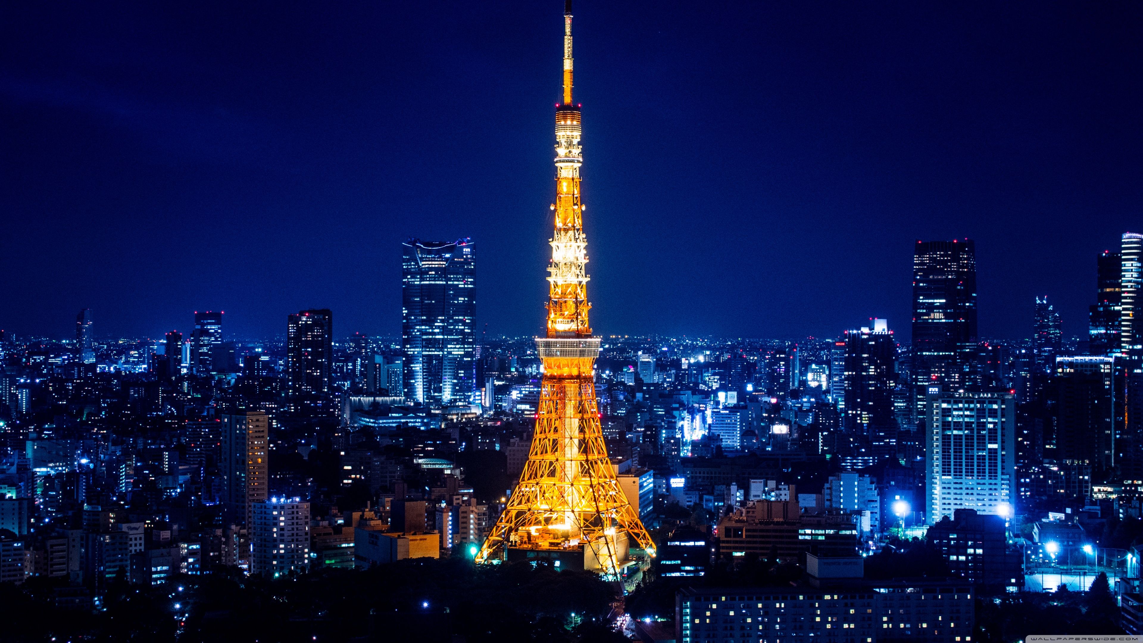 Tokyo Tower At Night Ultra HD Desktop Background Wallpaper for 4K UHD TV