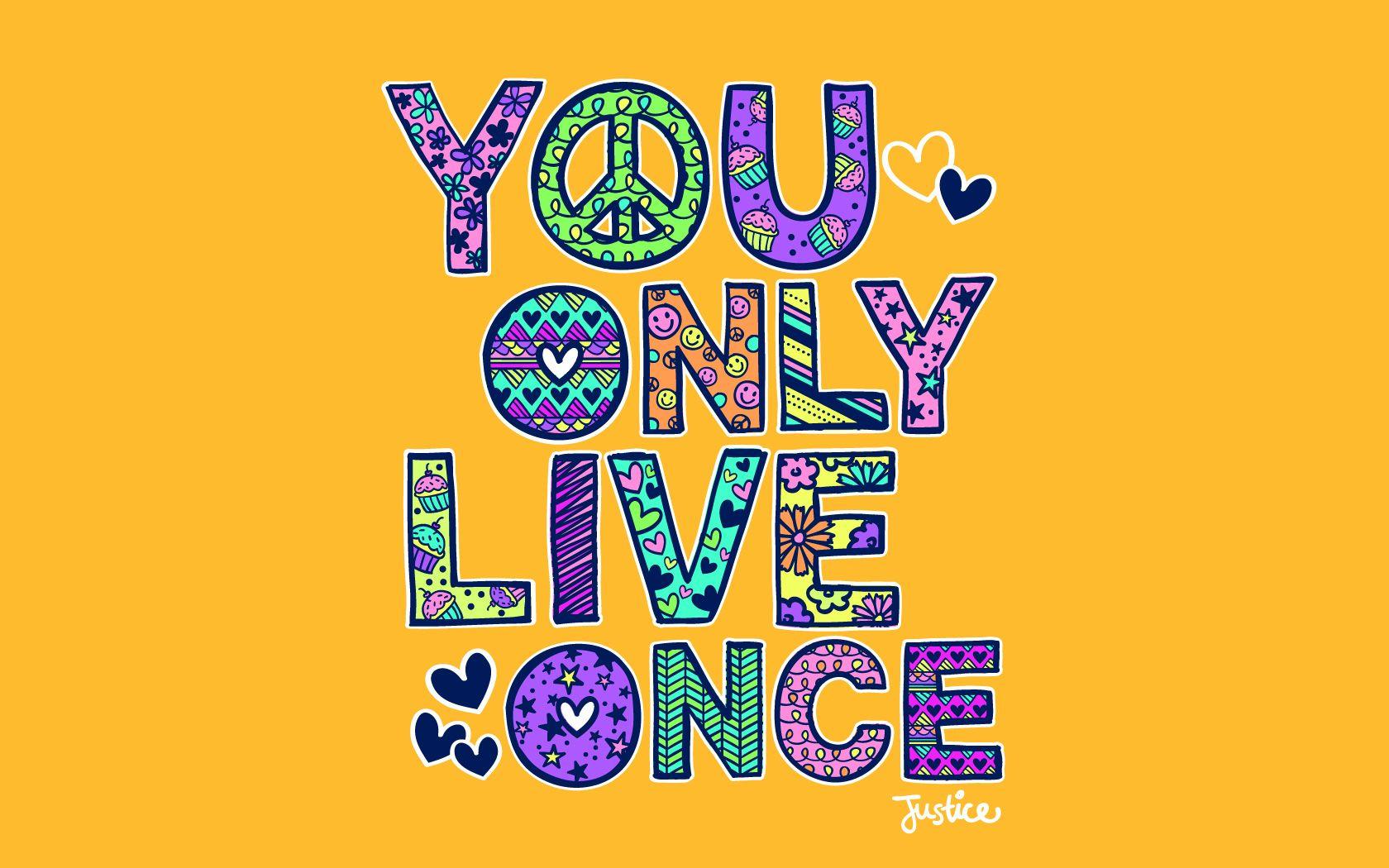 Yolo Yolo life quotes live once blue yellow background HD phone  wallpaper  Peakpx