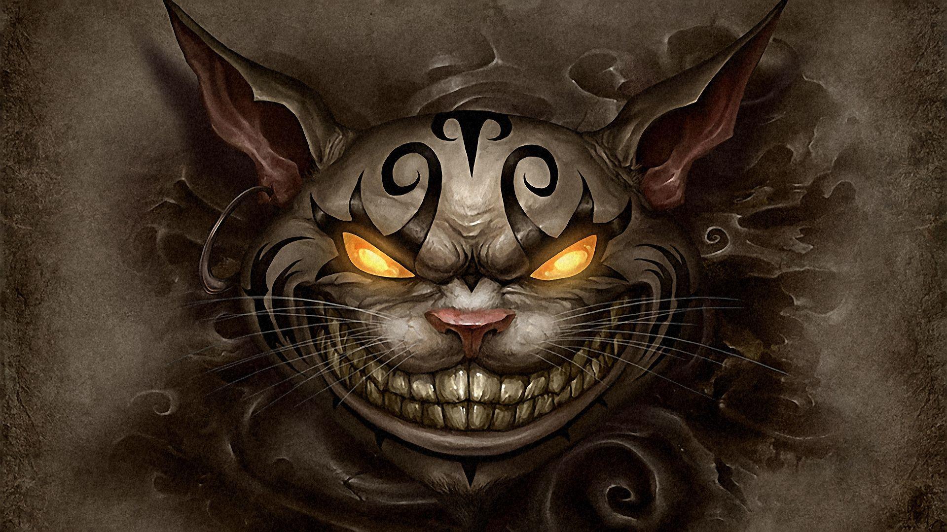 Wallpaper Alice madness returns, Cheshire cat, Smile, Picture, Eyes