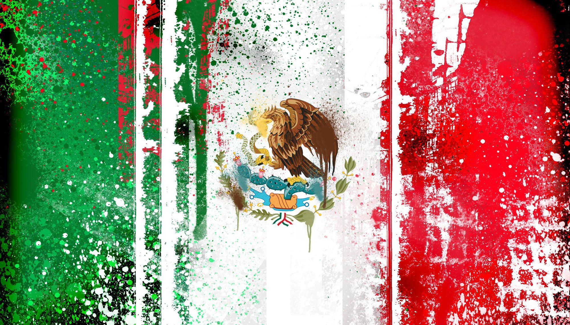 Mexican Flag Abstract Painting Wallpaper