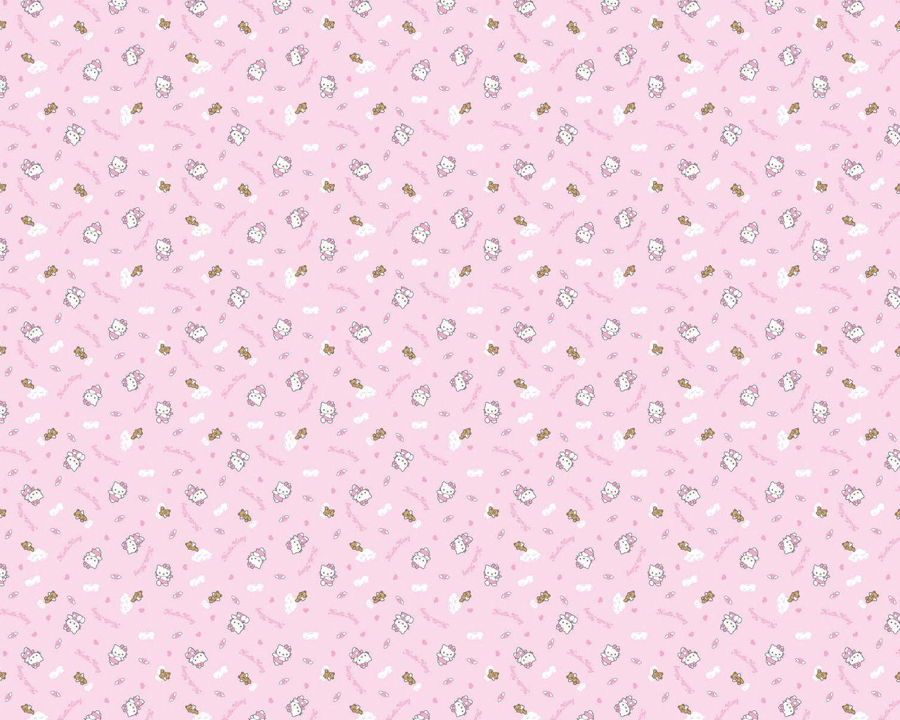 Pink background Hello Kitty 1280×1024