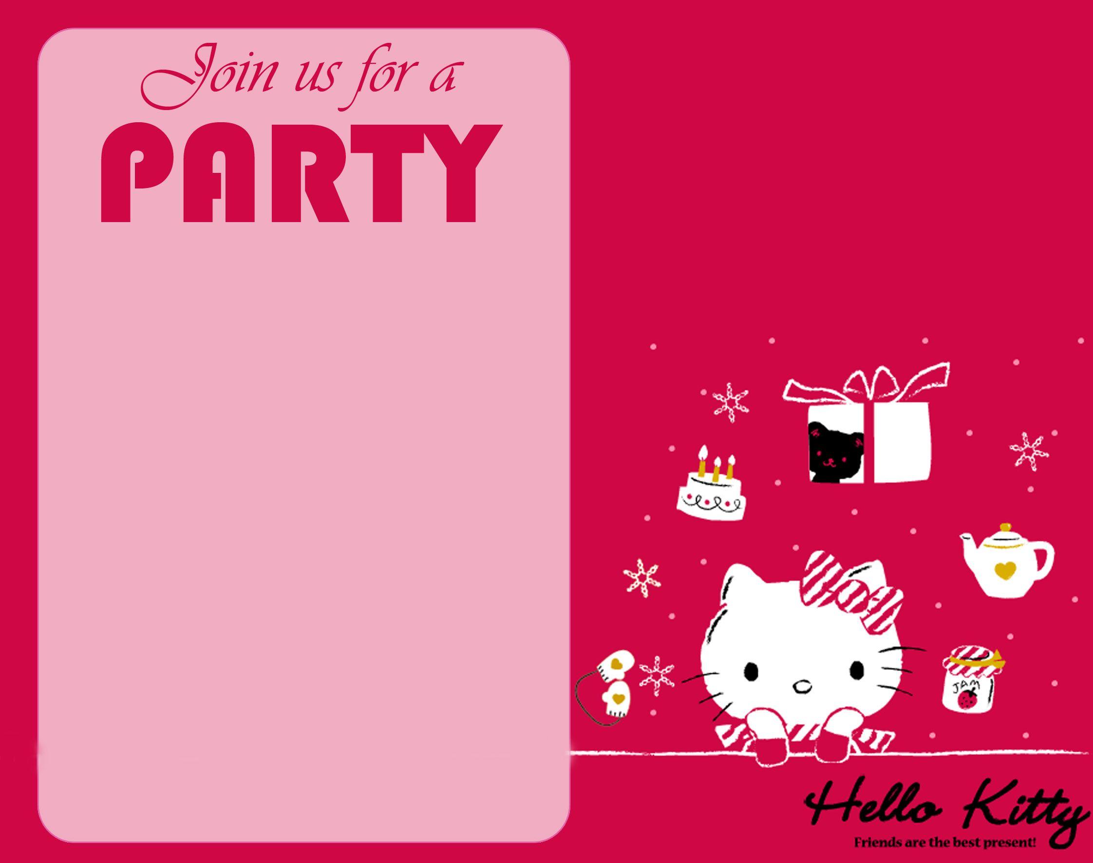 Free Hello Kitty Wallpaper for Party Invitation Card Design. HD