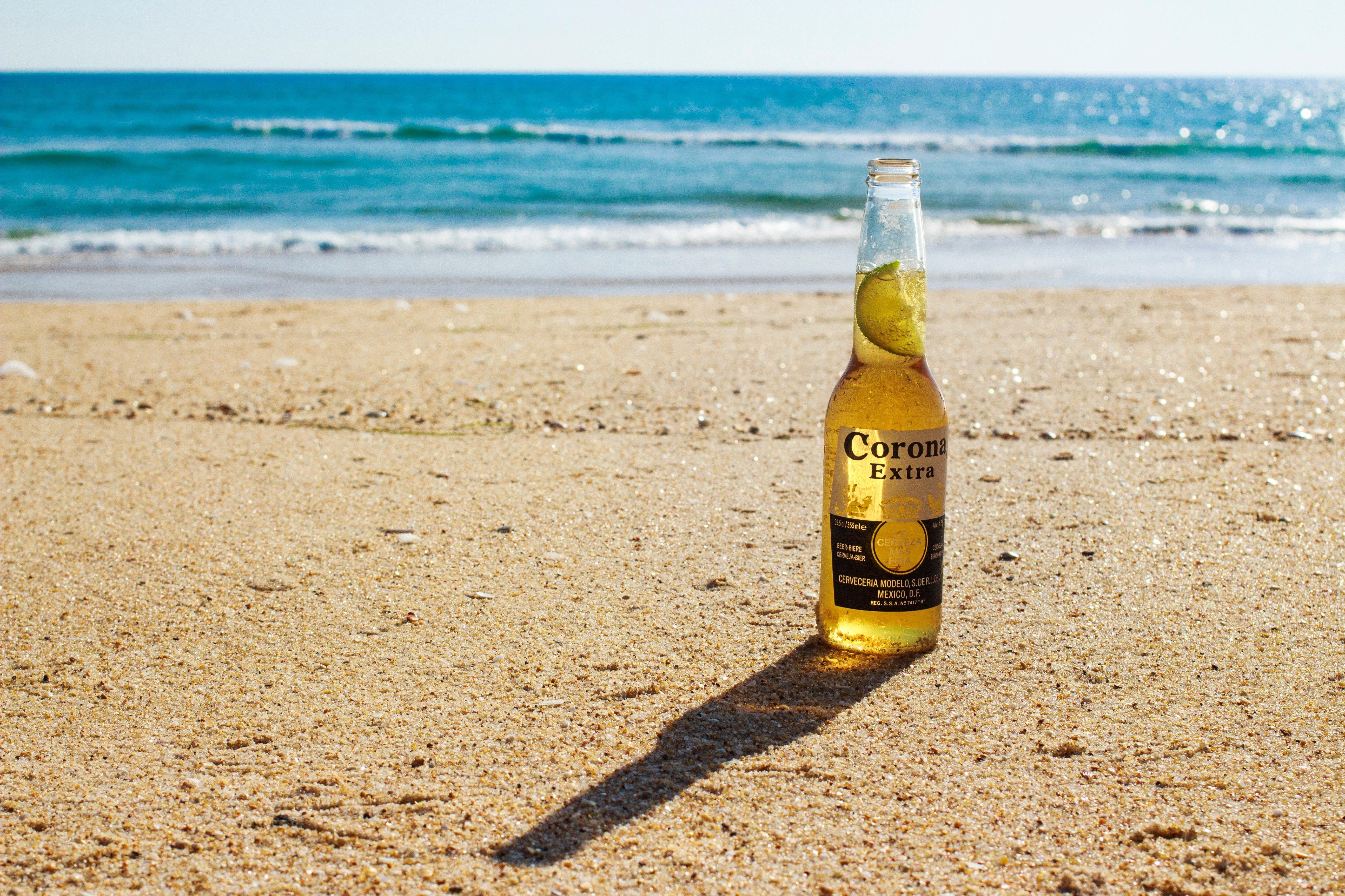 beer beach sea sand corona wallpaper and background