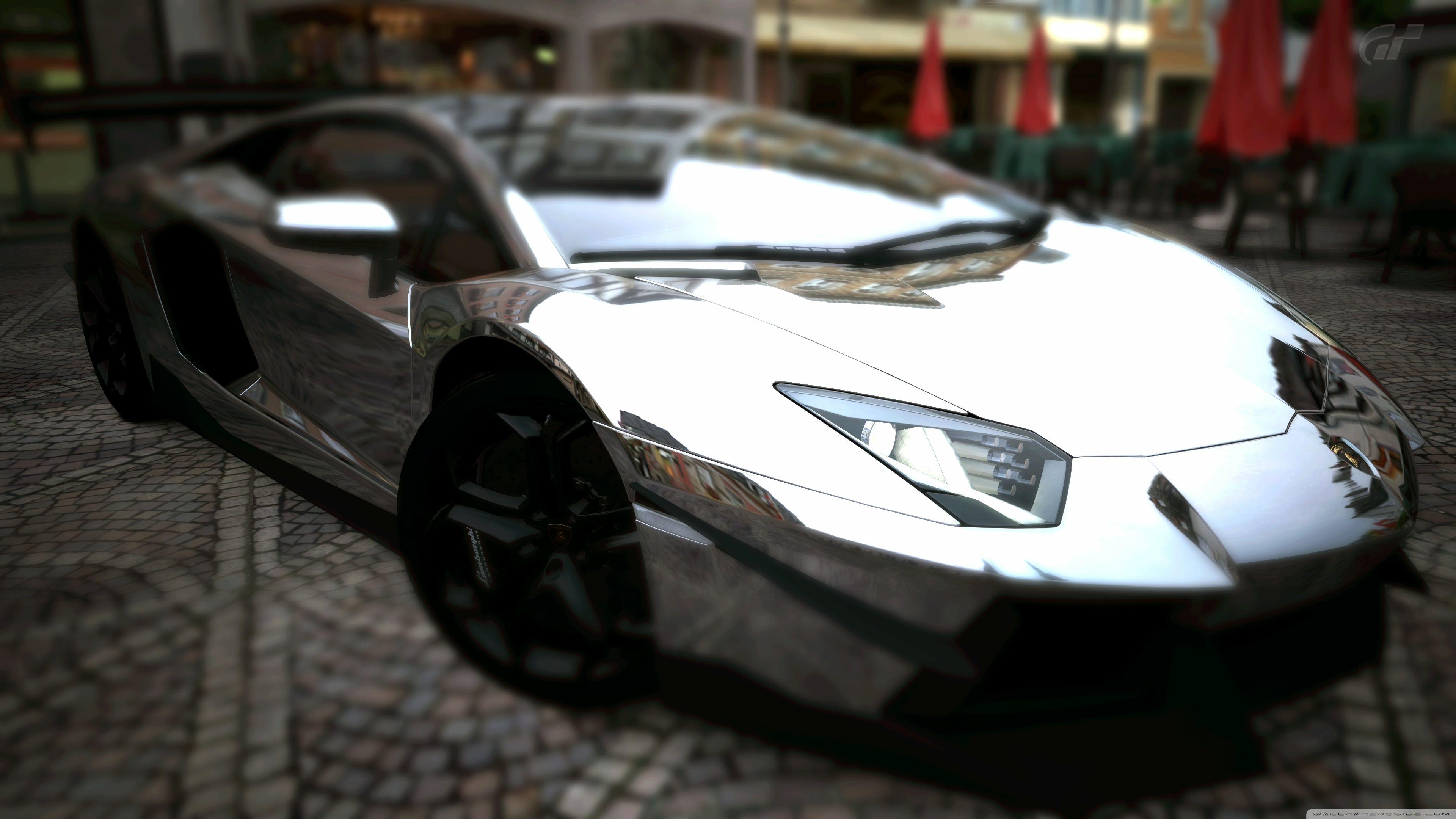 Lamborghini Aventador LP700 4 Silver Chrome ❤ 4K HD Desktop