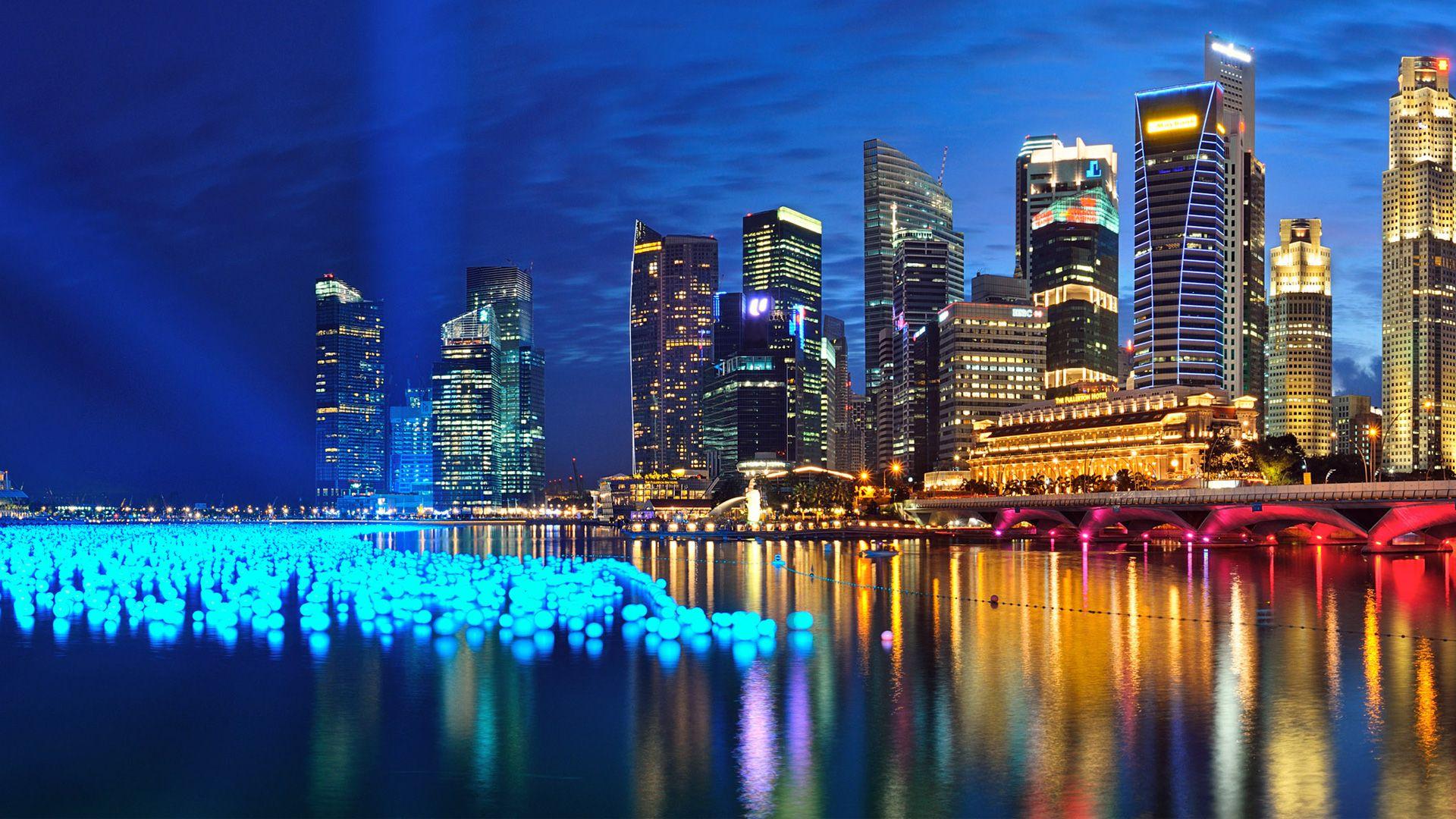 Marina Bay Singapore Panorama Wallpaper