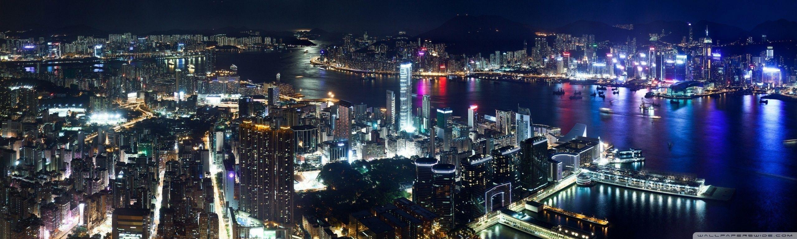 Hong Kong Night Panorama ❤ 4K HD Desktop Wallpaper for 4K Ultra HD