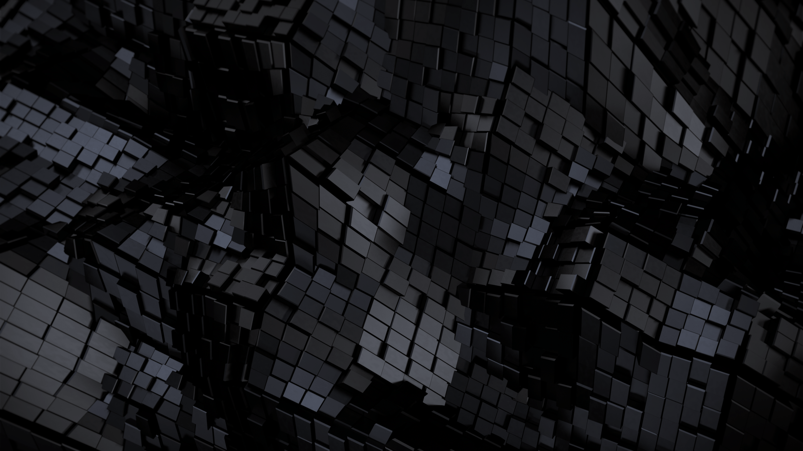 Wallpaper Tiles, Black, 3D, Grid, HD, Abstract