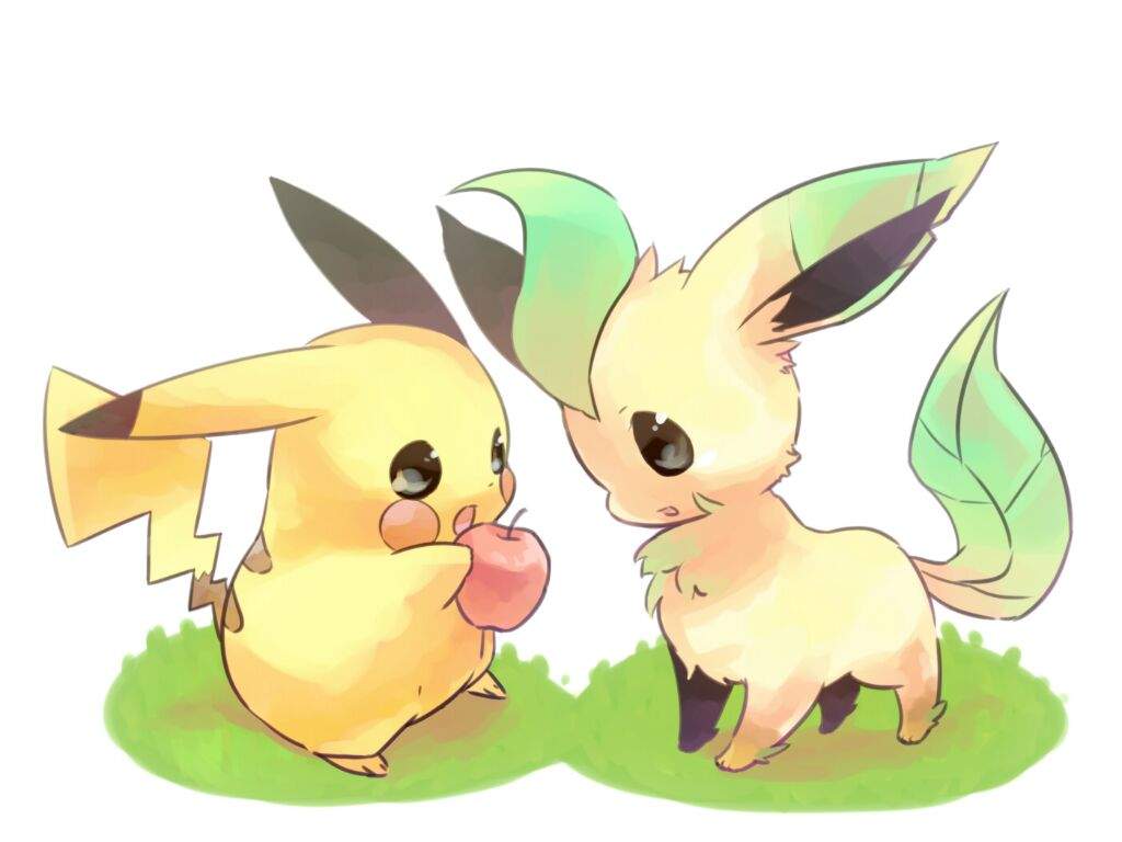 Pikachu x Leafeon. Pokemon GO Amino