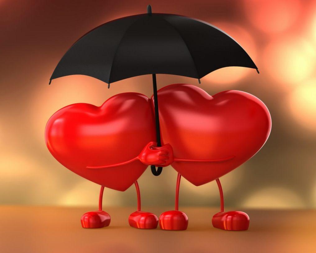Umbrella Romance Romantic Couple Night Heart Love facebook whatsapp