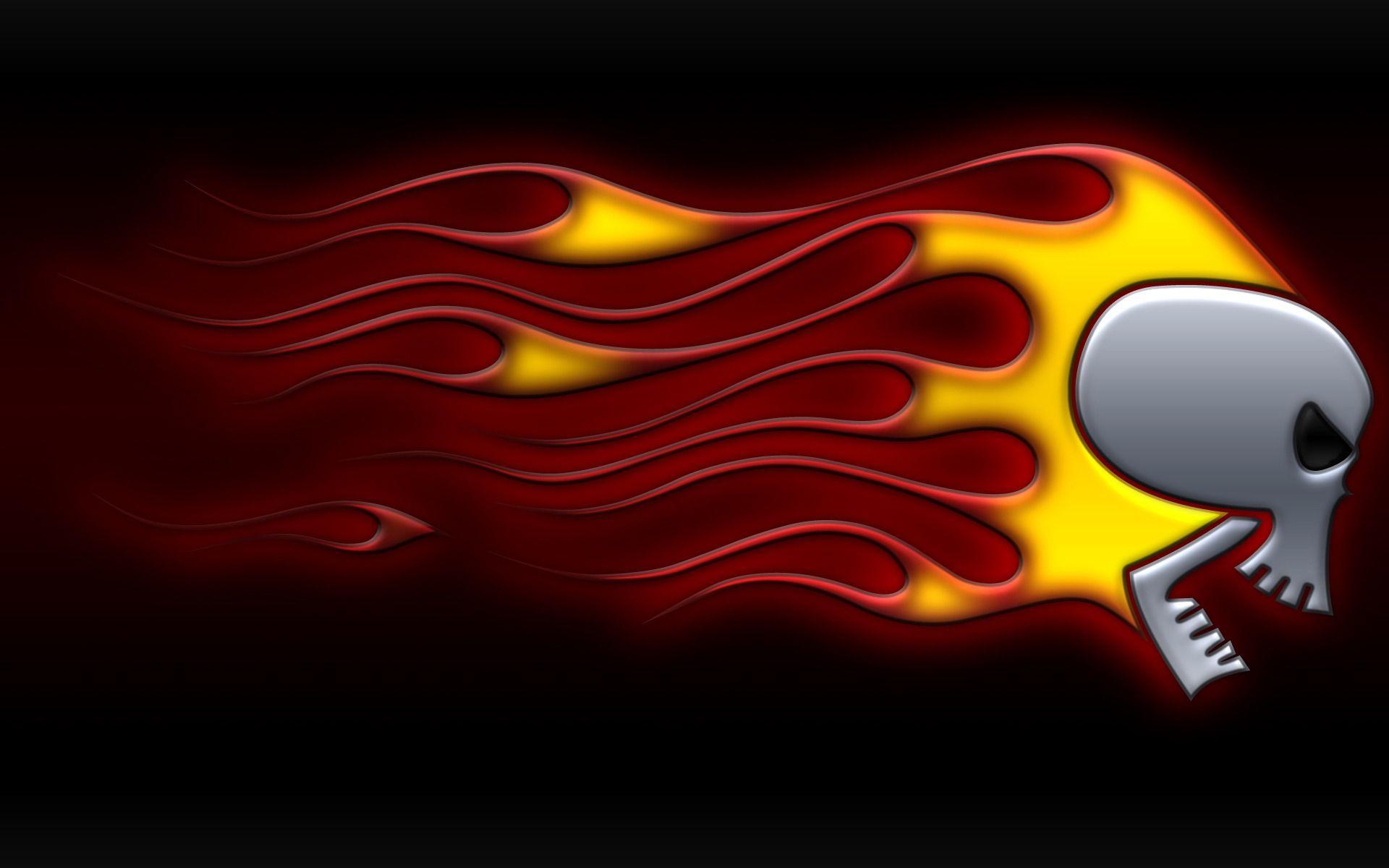 Skull On Fire Wallpaper Abstract 3D Wallpaper in jpg format