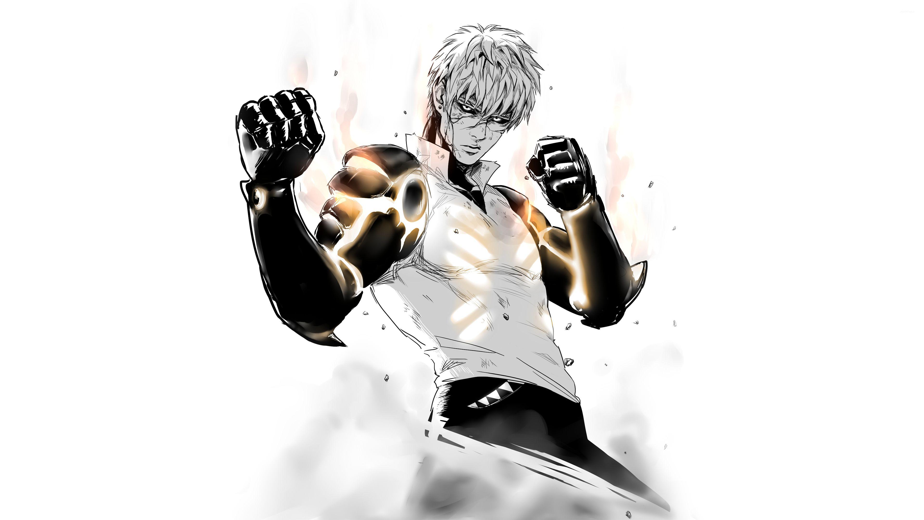 Genos Ready To Fight In One Punch Man Wallpaper Wallpaper