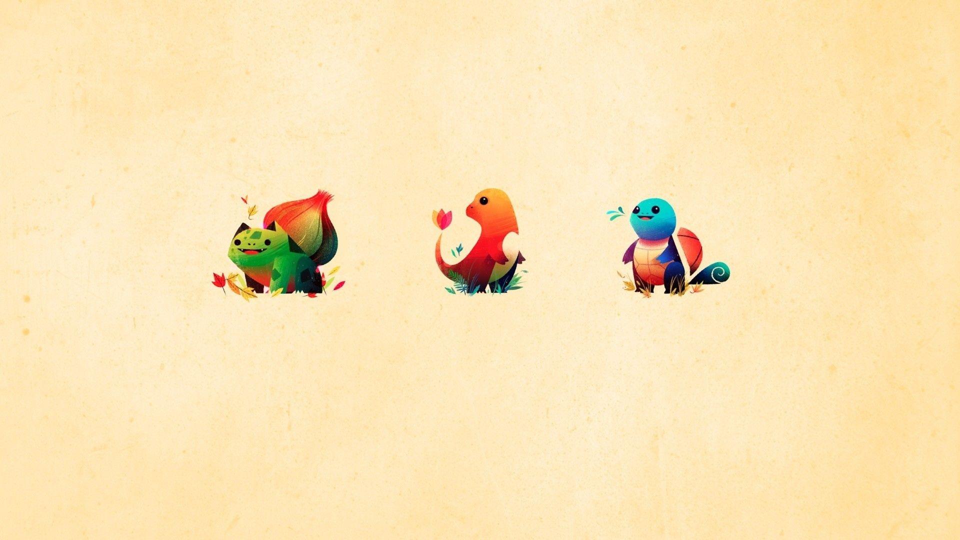Minimalistic bulbasaur squirtle charmander wallpaper. AllWallpaper