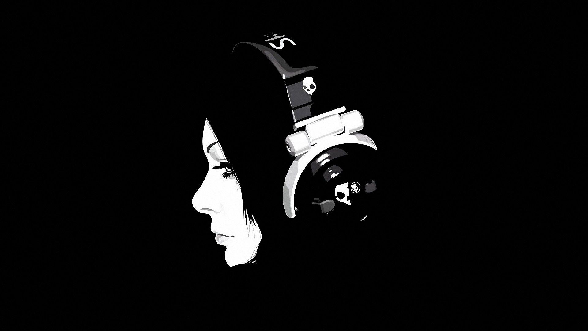 Free 1920x1080 Black Skullcandy Headphone Girl Music Wallpaper Full
