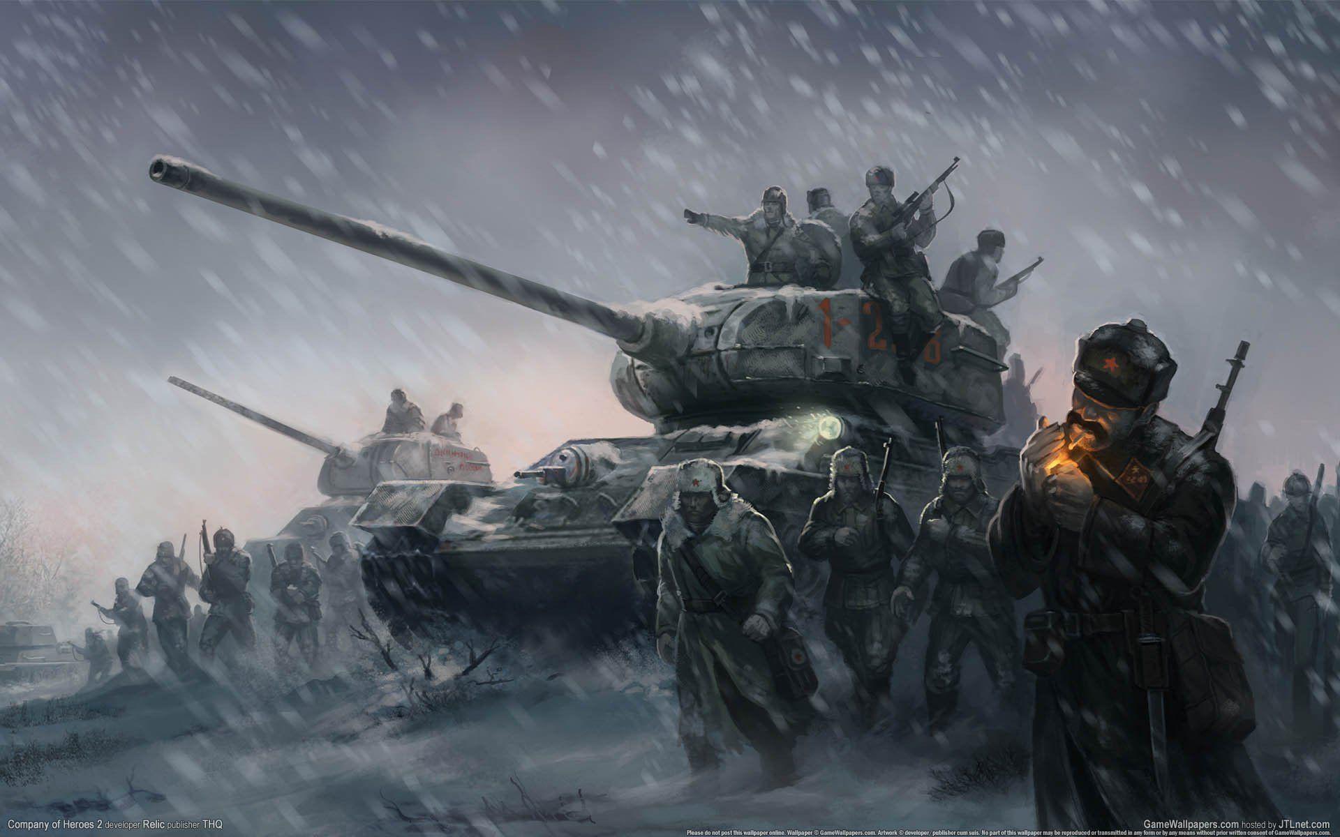 company of heroes 2 game wallpaper world war 2 ww2 tanks soldiers