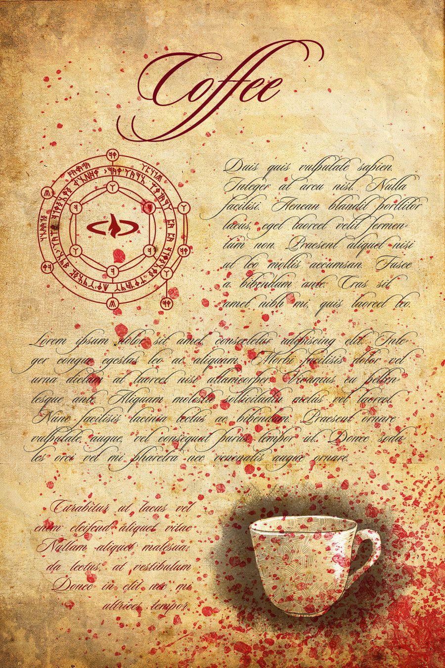 Necronomicon Coffee Casting Spell By El Mono Cromatico