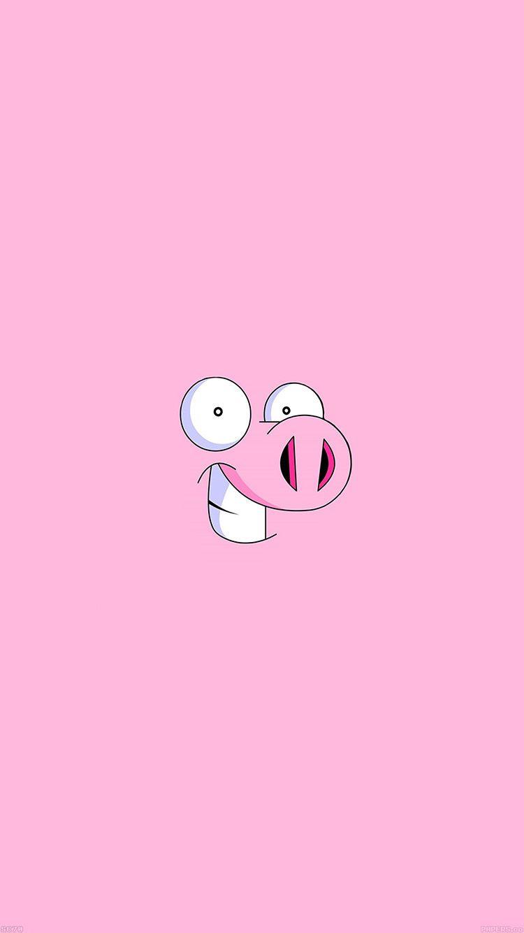 Pig Cartoon Minimal Illustration iPhone 6 Wallpaper HD