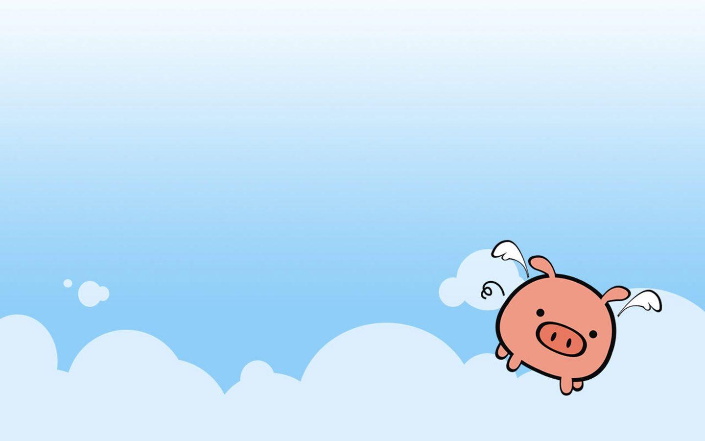 Cute Cartoon Pig Wallpaper