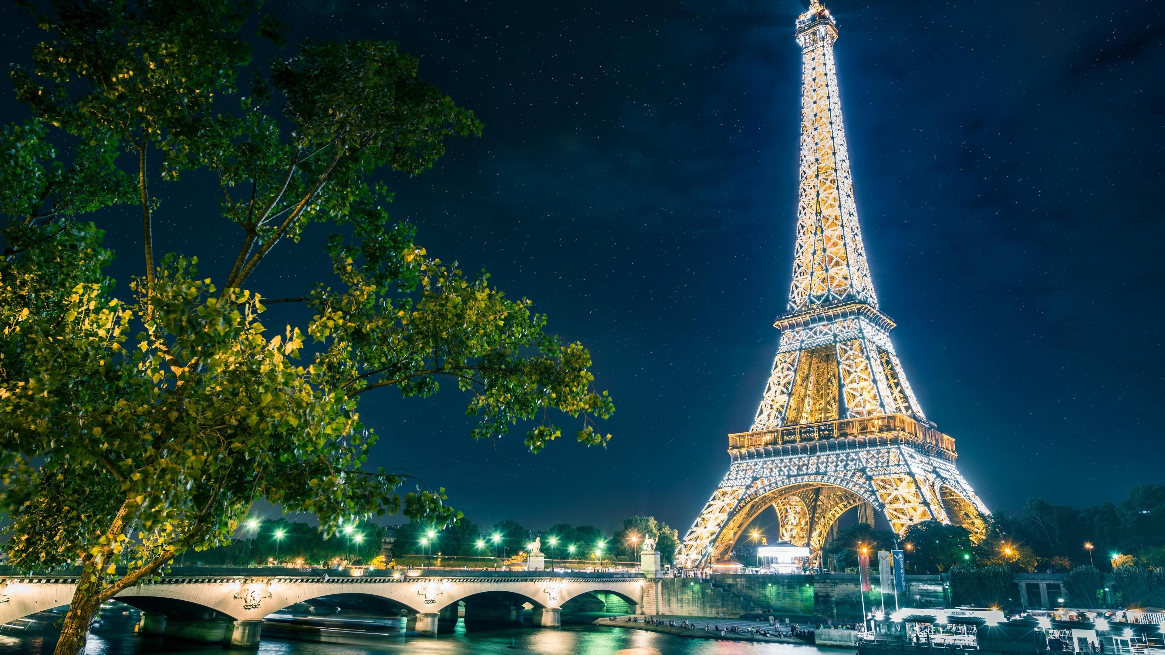 Paris At Night Night Sky Above The Eiffel Tower Wallpaper