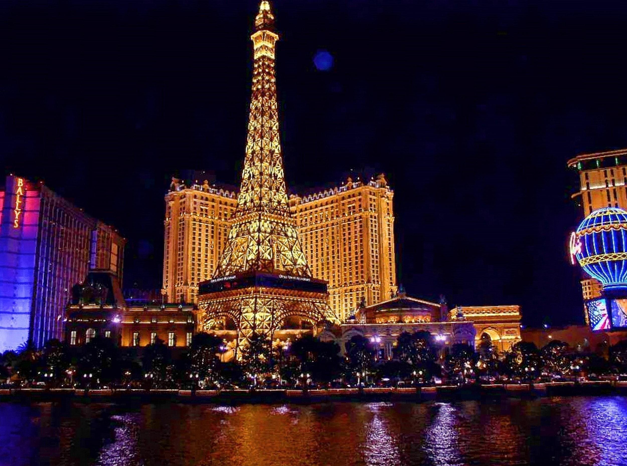 Las Vegas, Monument, Night, Paris, night, illuminated free image
