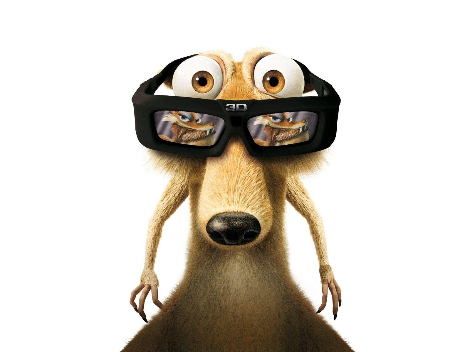 3D Glasses Animated Computers Film Funny Ice Age 3 White Background