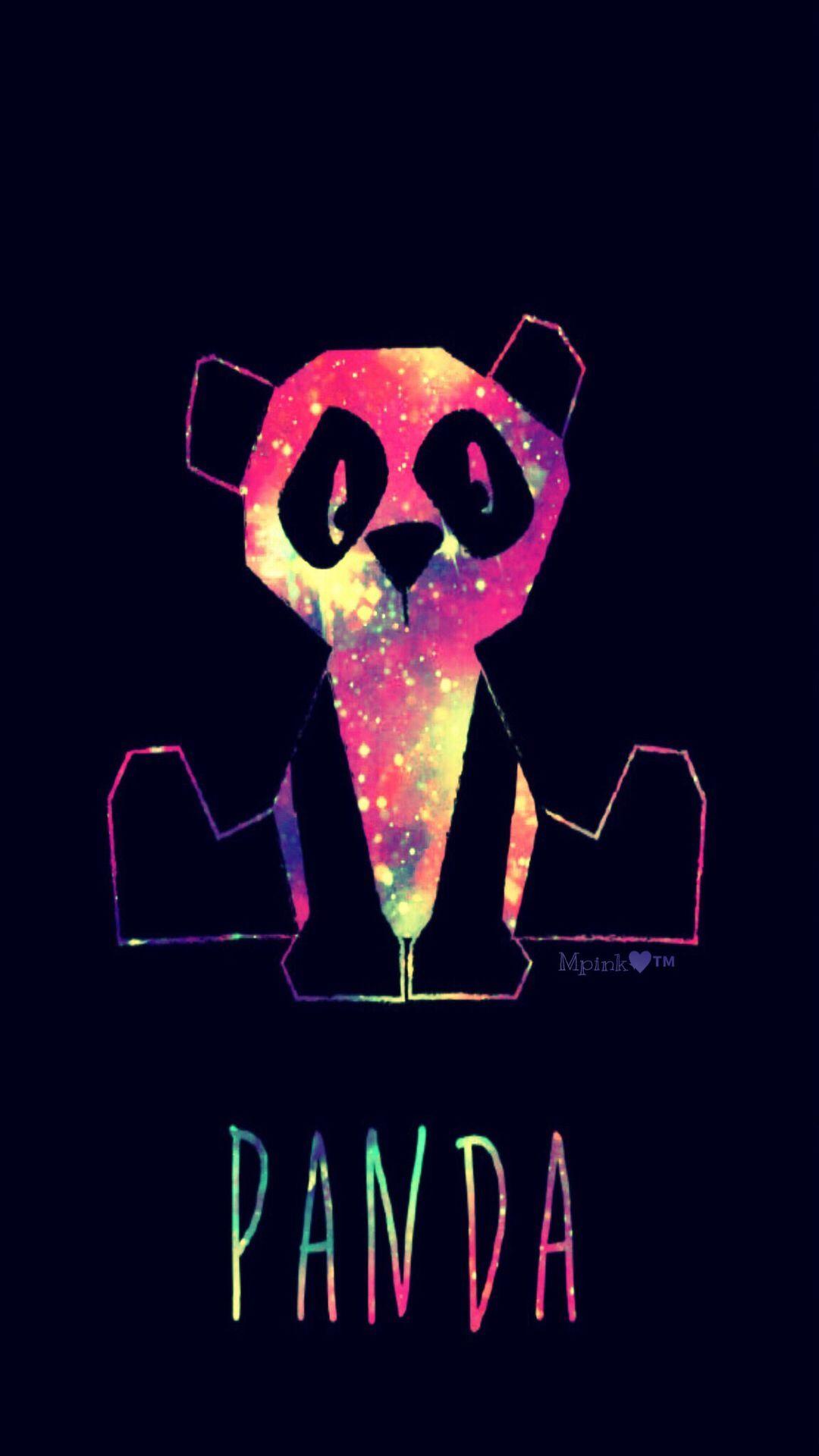 Neon Panda Galaxy Wallpaper #androidwallpaper #iphonewallpaper