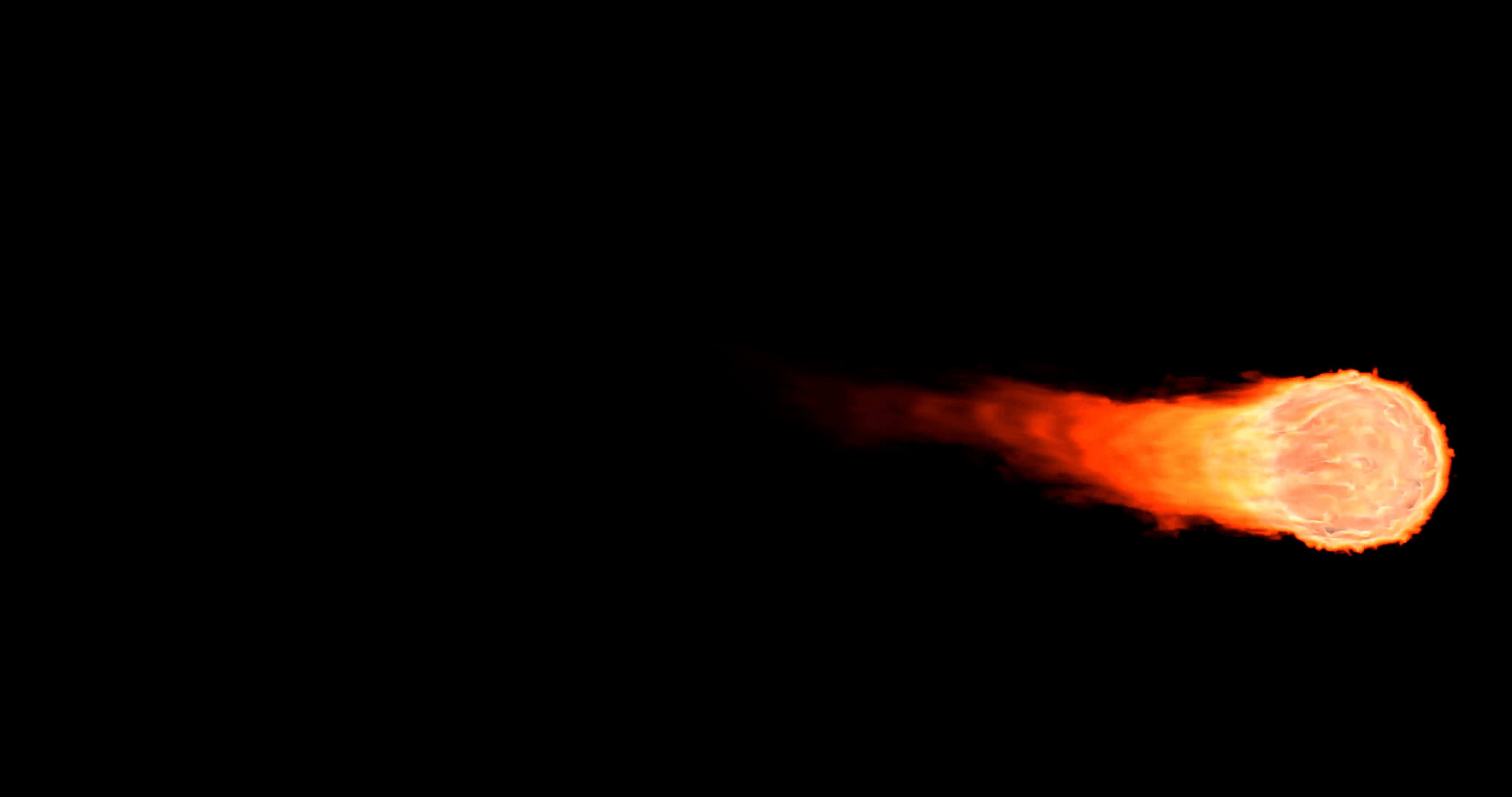 Animated realistic fireball in 4 4k with alpha channel. Smoke isn't