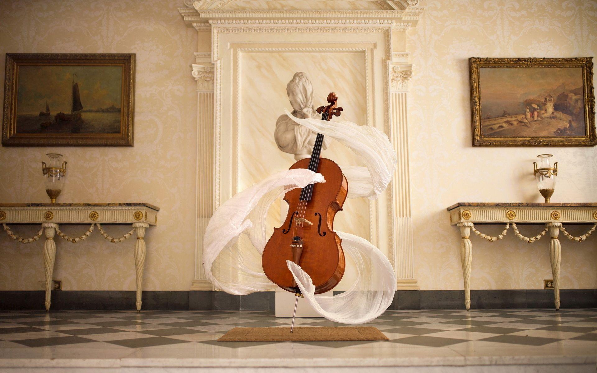 Music, Spirit, Cello, Scarf, Statue, Instrument, Surreal