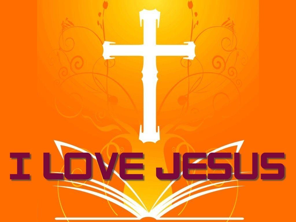 I Love Jesus Cross And Holy Bible Wallpaper