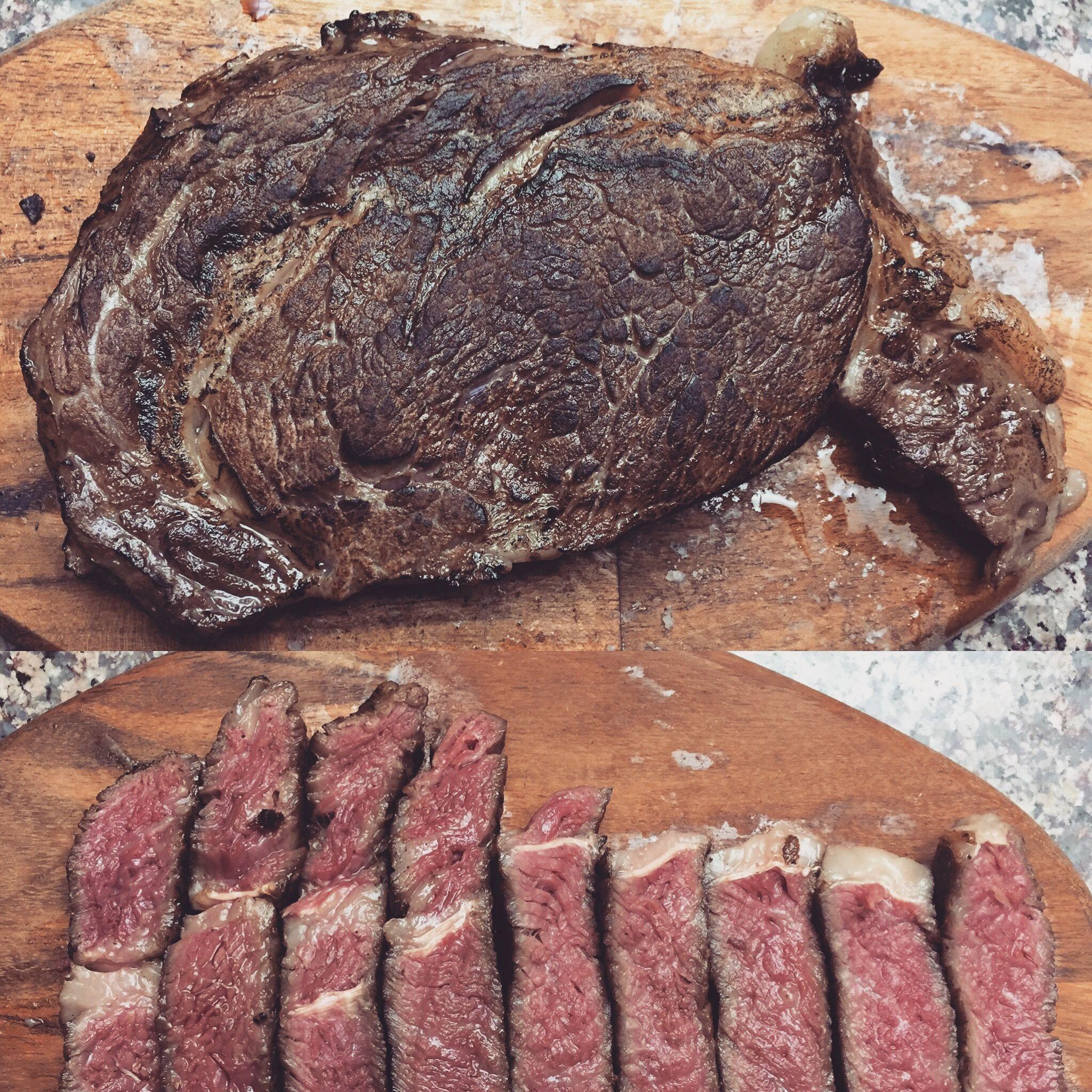 OC] Sous vide ribeye steak with propane torch sear [2048x2048