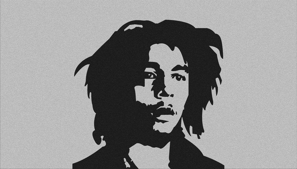 Simple Bob Marley based on One Love Poster BW2