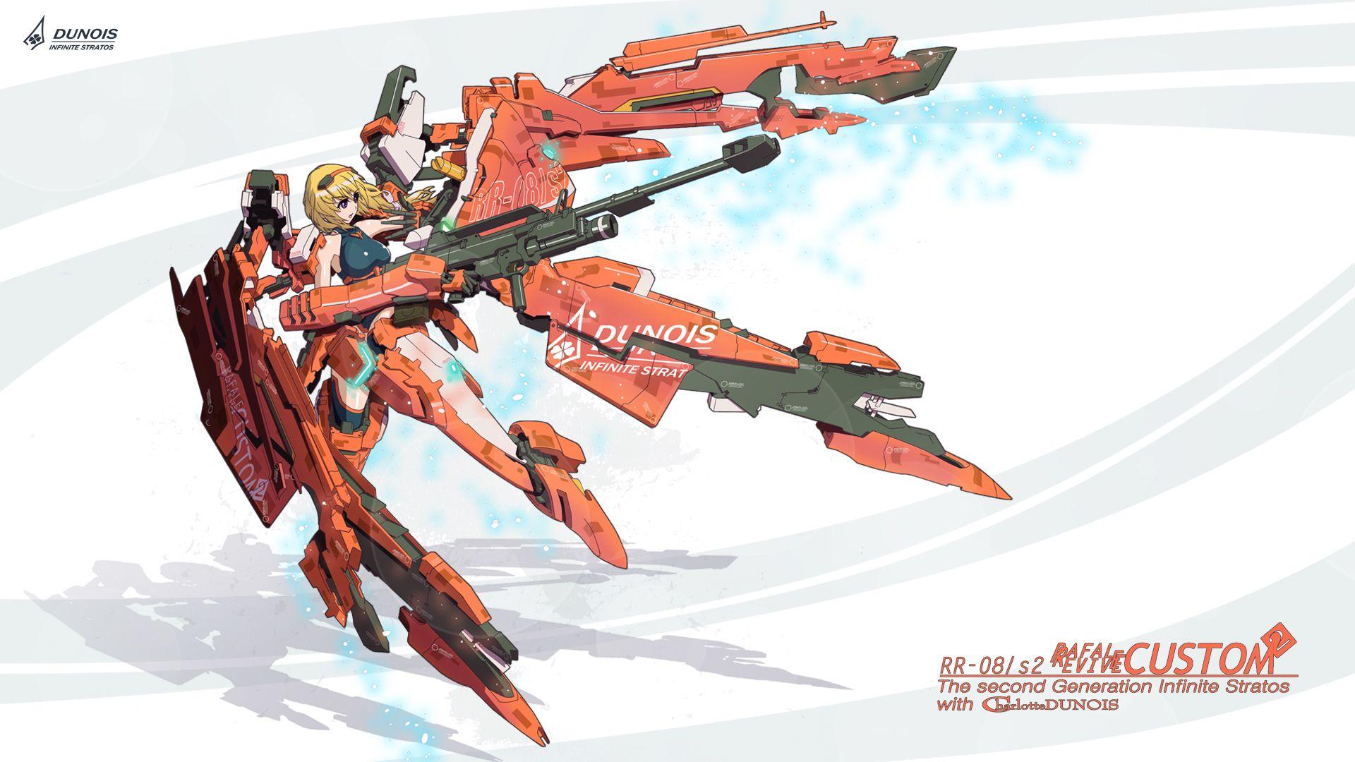 charlotte dunois, gun, infinite stratos, mecha, nenchi, weapon