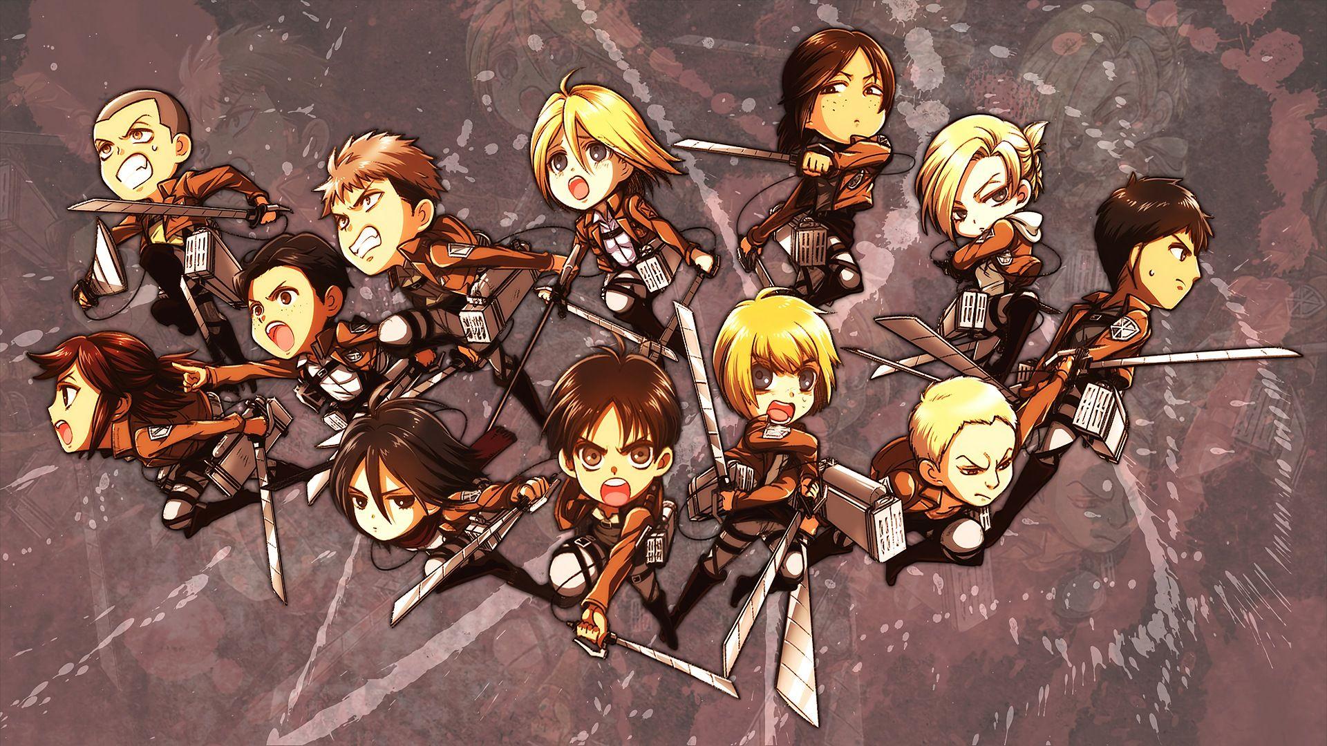 Attack on Titan Chibi Characters Wallpapers