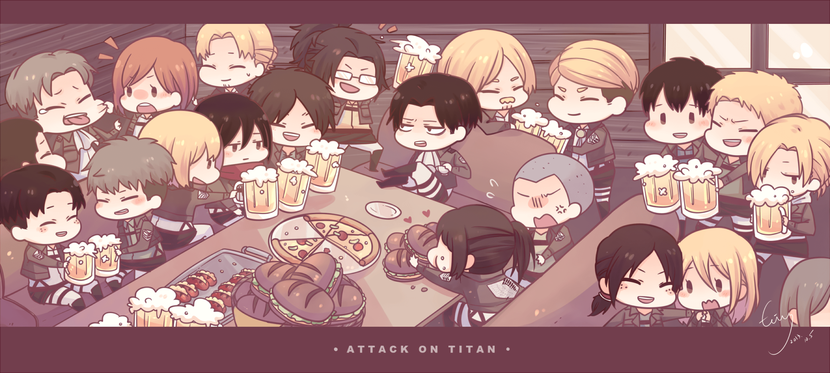 Attack on Titan squad party! Full HD Wallpapers and Backgrounds Image