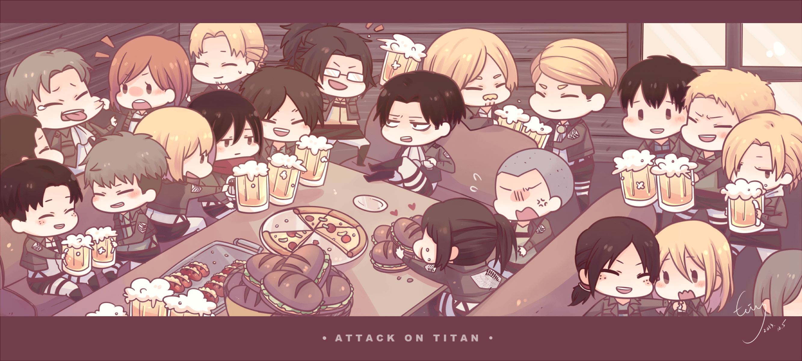 Attack on Titan squad party! Full HD Wallpaper