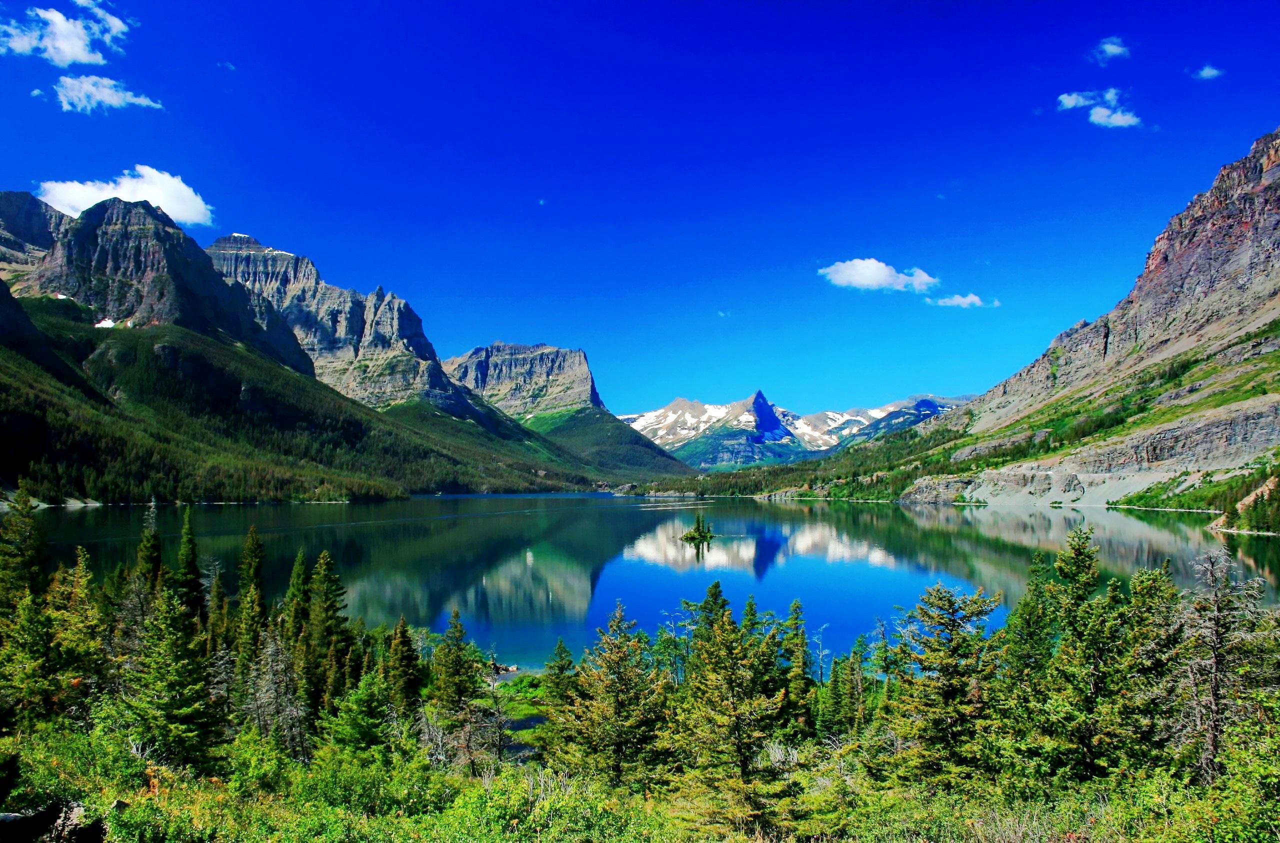 Saint Mary Lake HD desktop wallpaper, Widescreen, High Definition