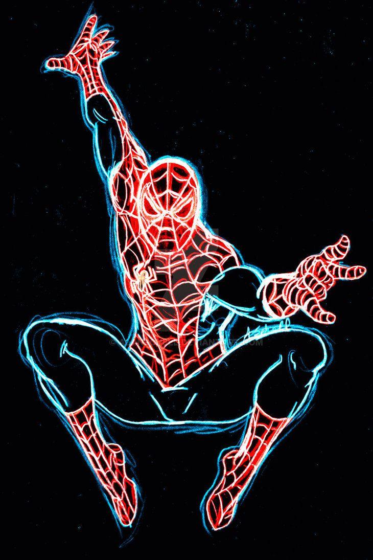 Spiderman Neon Red Wallpapers - Wallpaper Cave