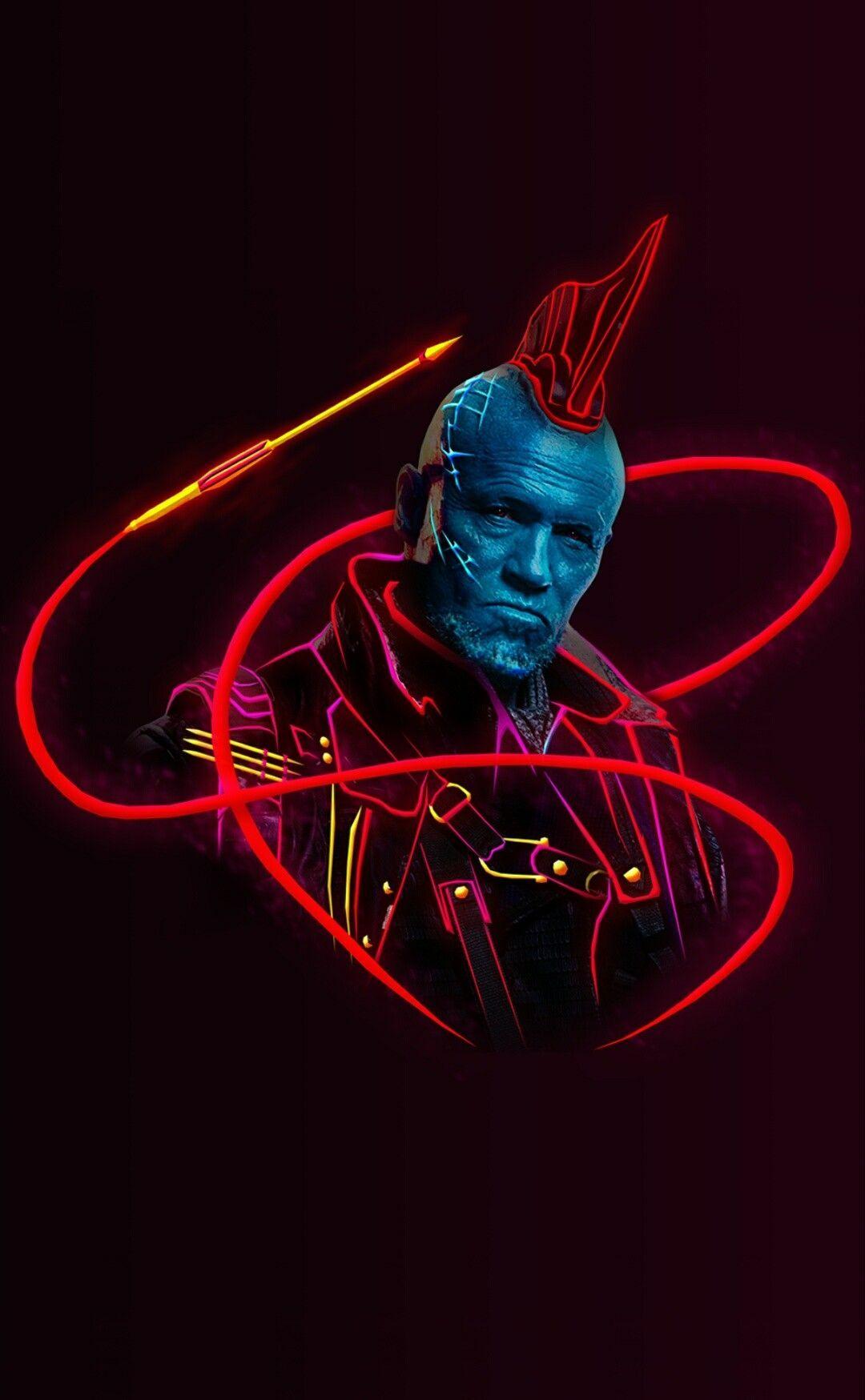 Yondu:Marvel Neon Wallpaper. Heróis marvel
