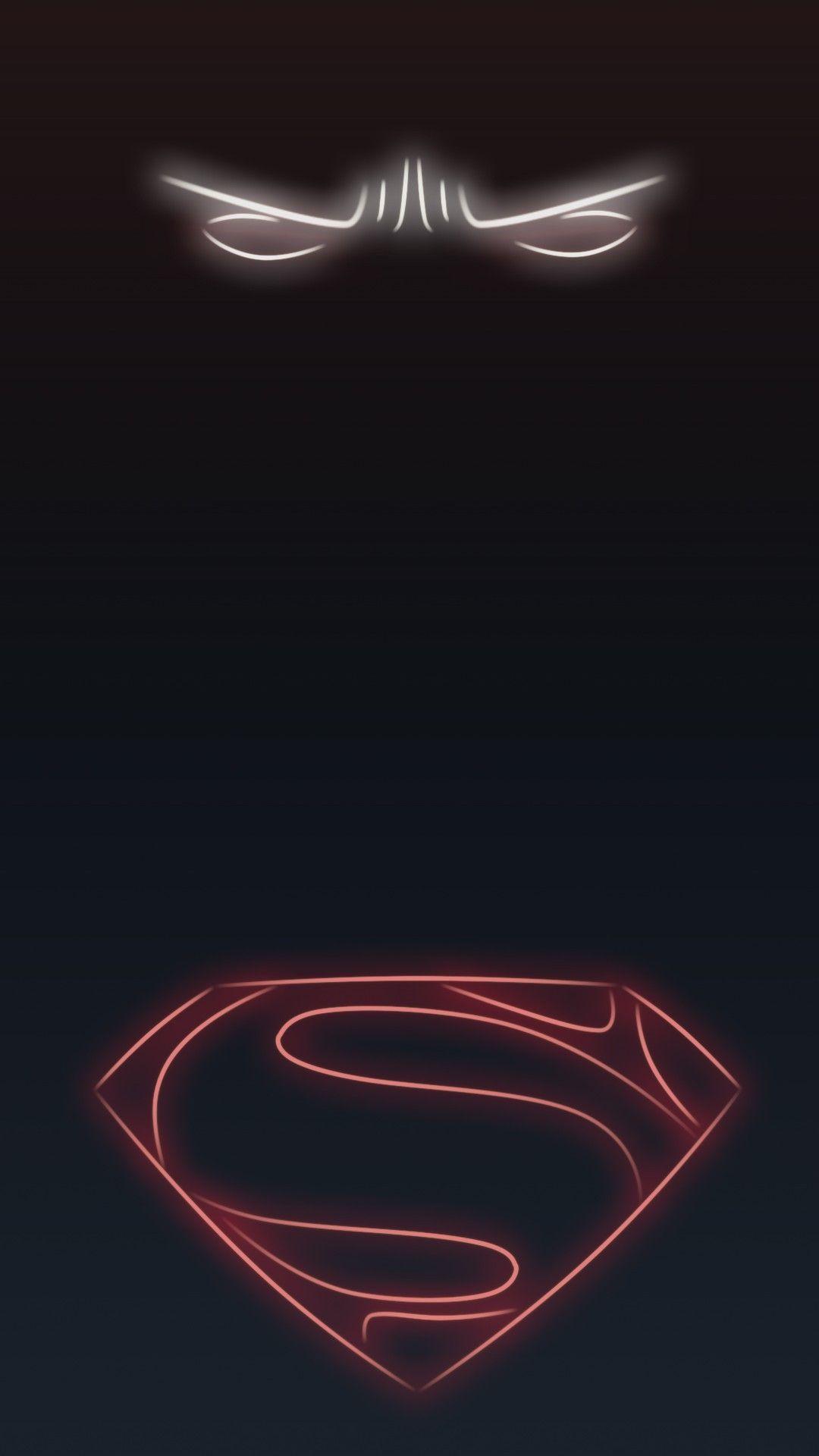 Neon light Superman. Tap to see more Superheroes Glow With Neon