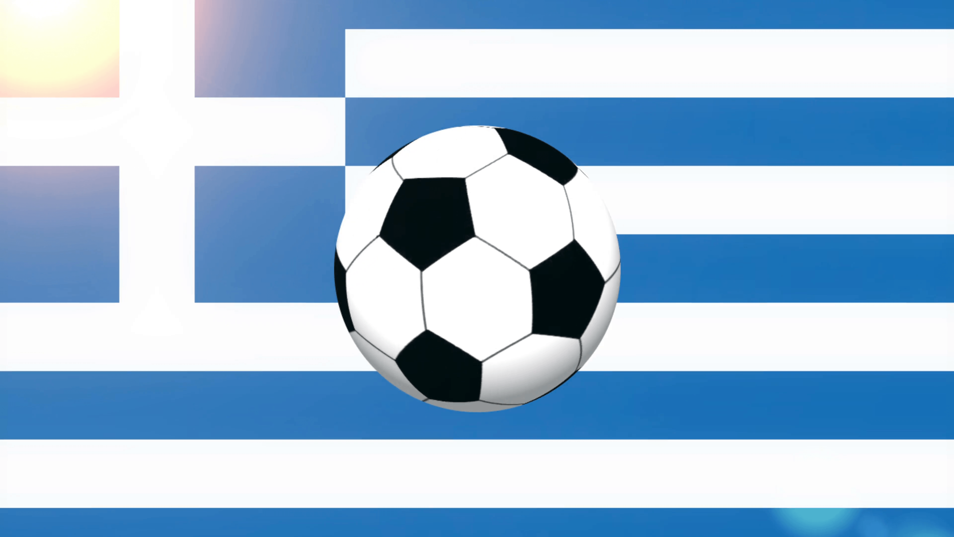 Greece Soccer Ball on flag background Stock Video Footage