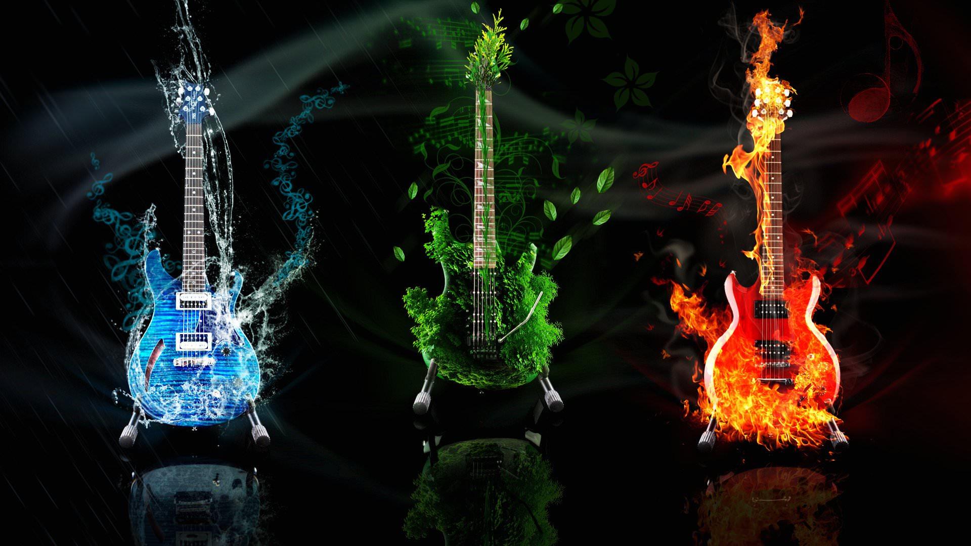 Flaming Guitars Digital Art HD Wallpaper. HD Latest Wallpaper