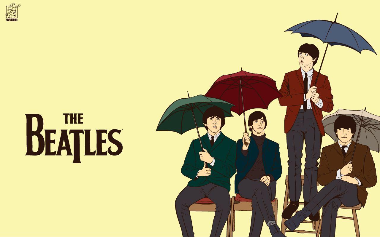The Beatles Cartoon Desktop Wallpaper