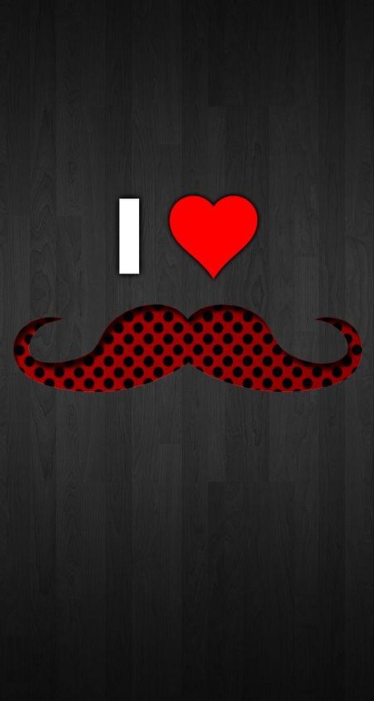 I Love Mustache Wallpaper