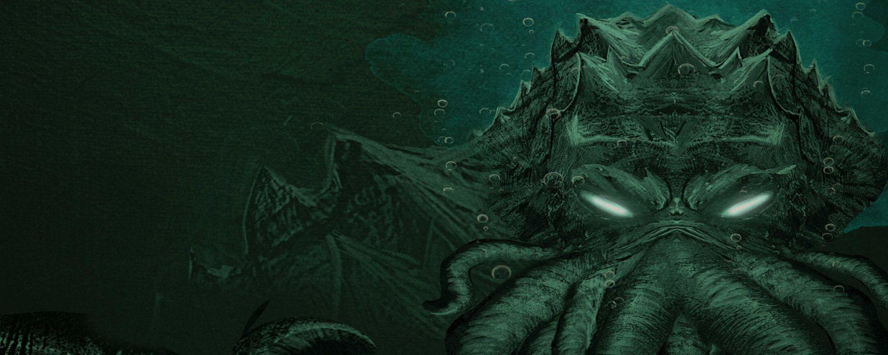Fantasy art artwork monster creature octopus Cthulhu wallpaper