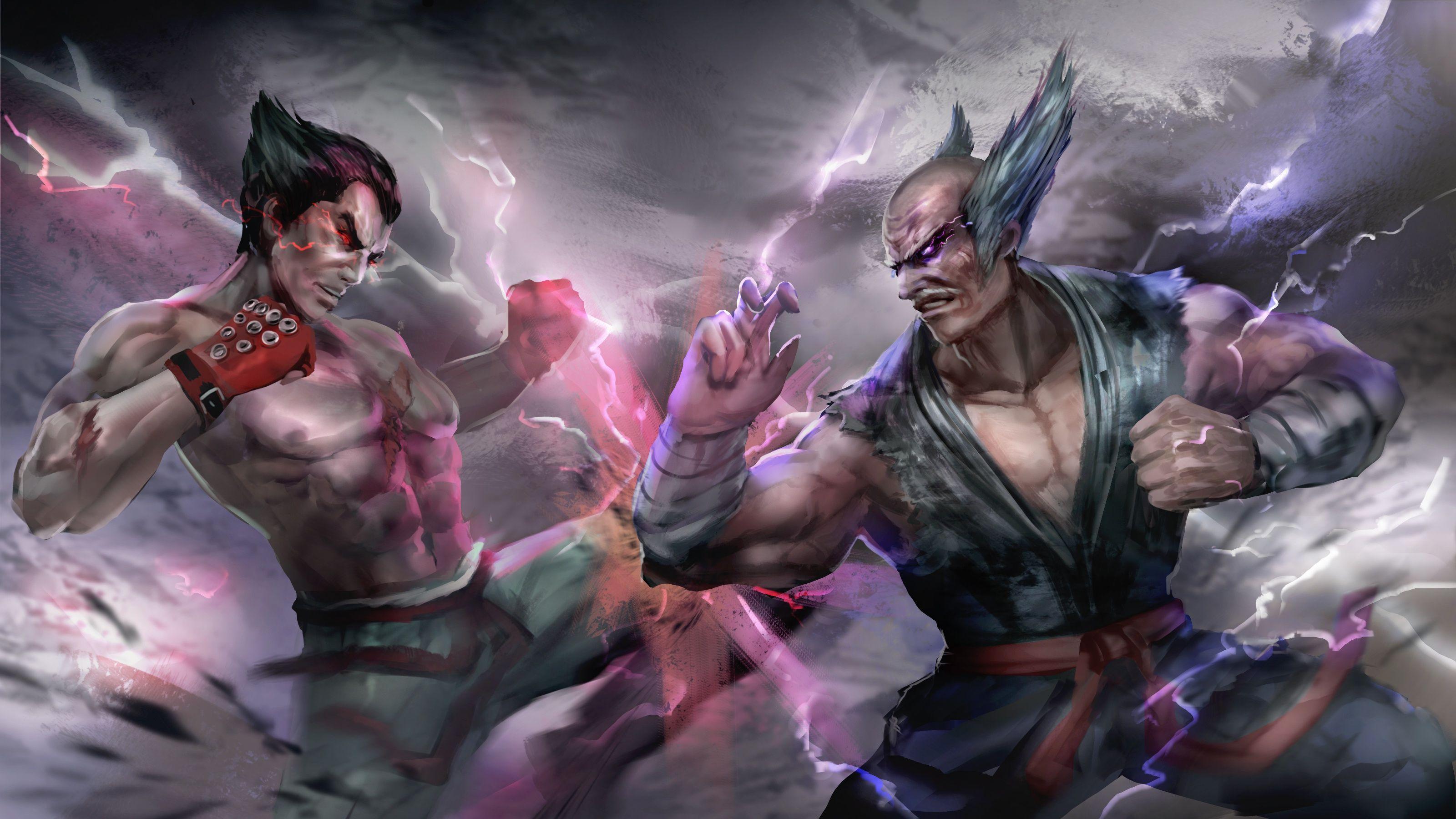 Download wallpaper Tekken, Jin Kazama, Kazuya Mishima, fighters