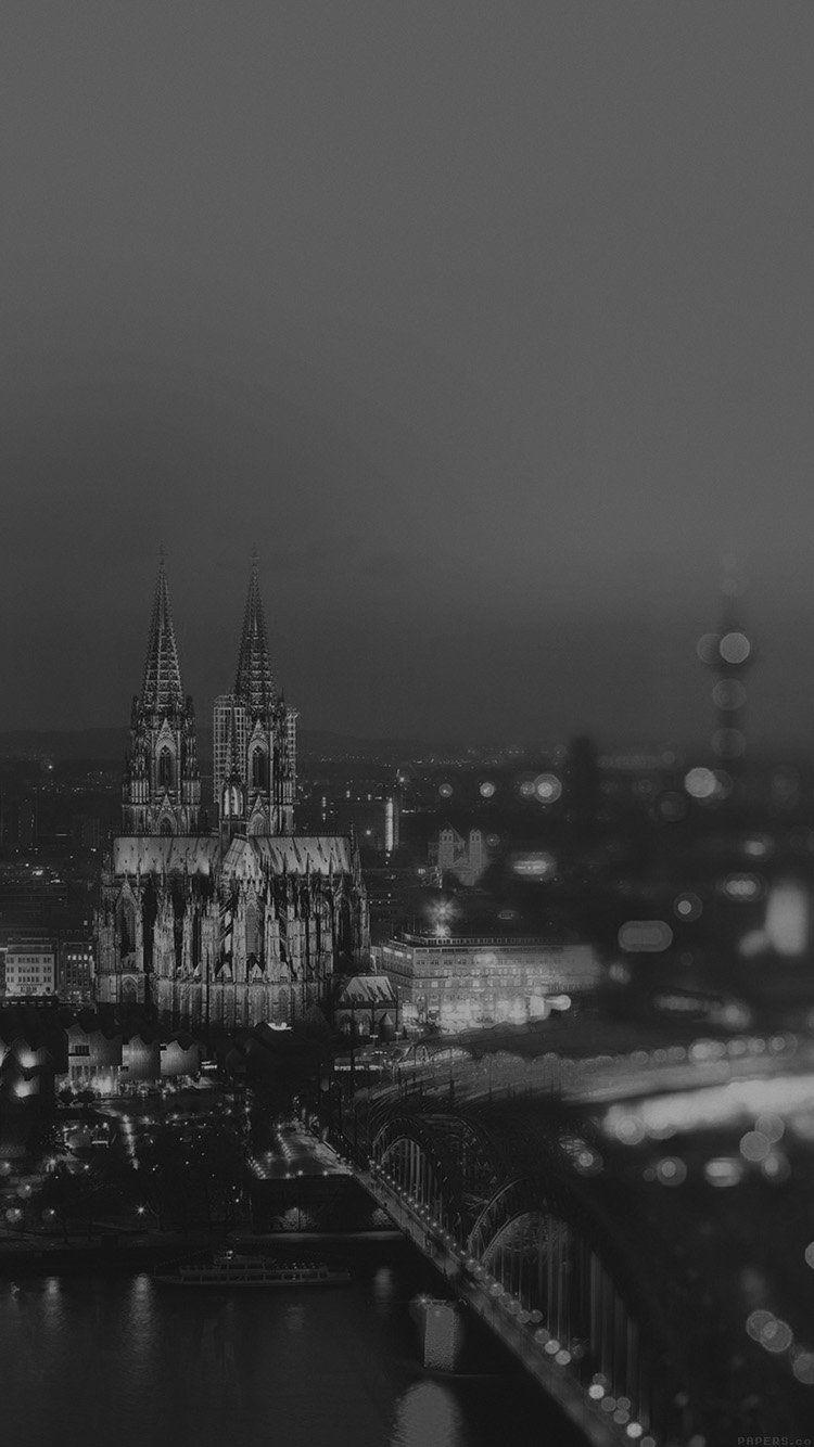 iPhone wallpaper. cologne cathedral bw