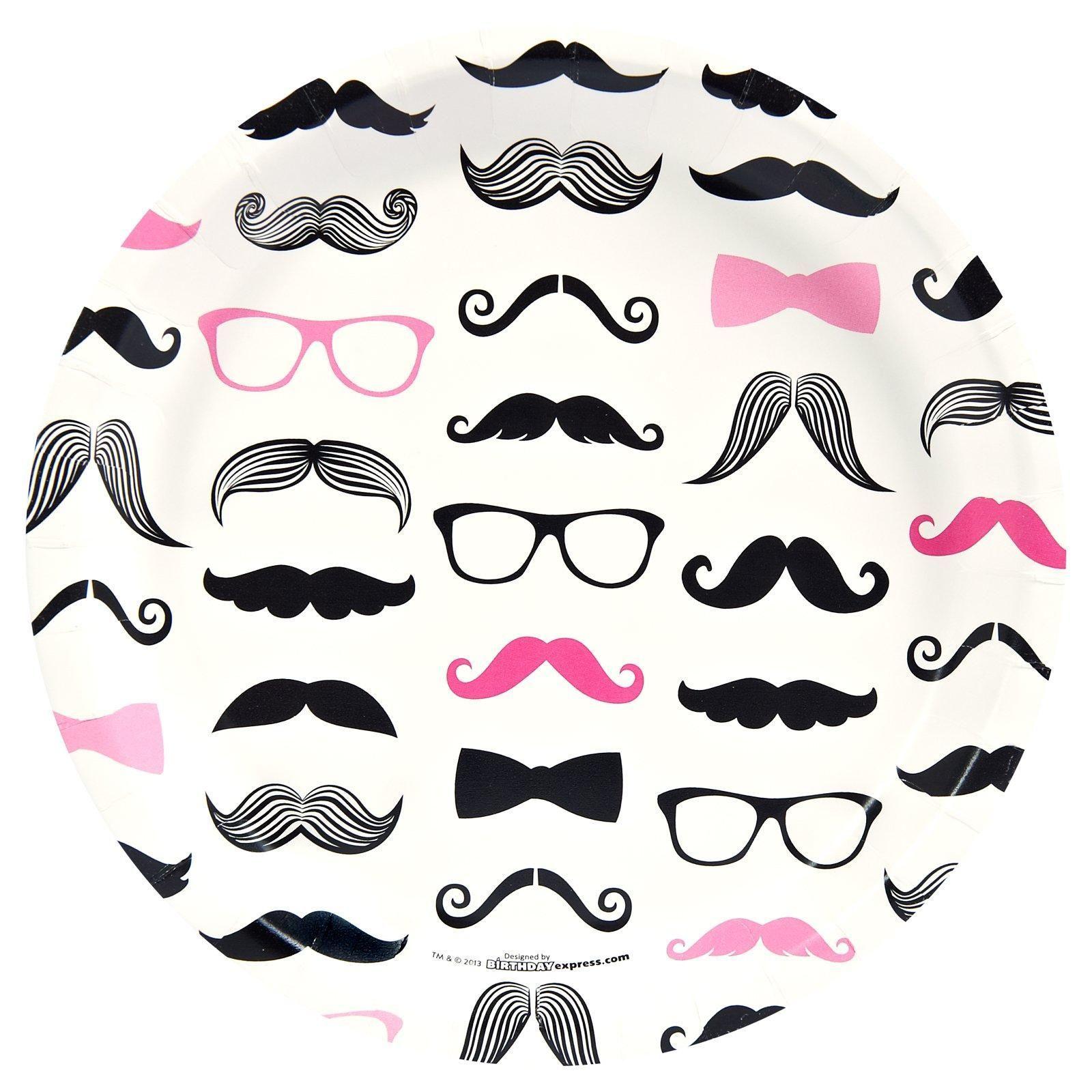 Pink Mustache Dinner Plates 8. Joint birthday parties