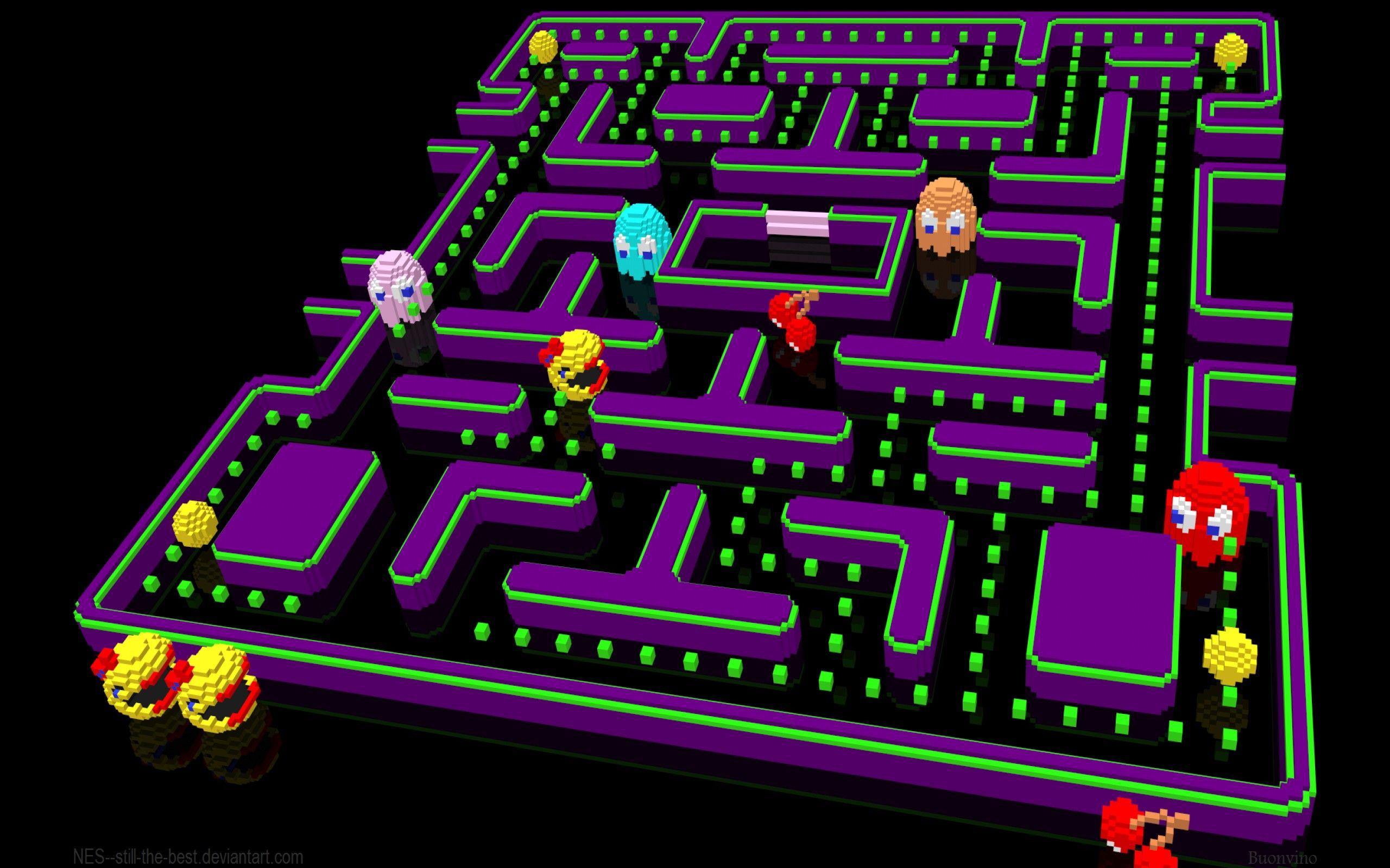 Video Games Pac Man Retro Wallpaper. PC