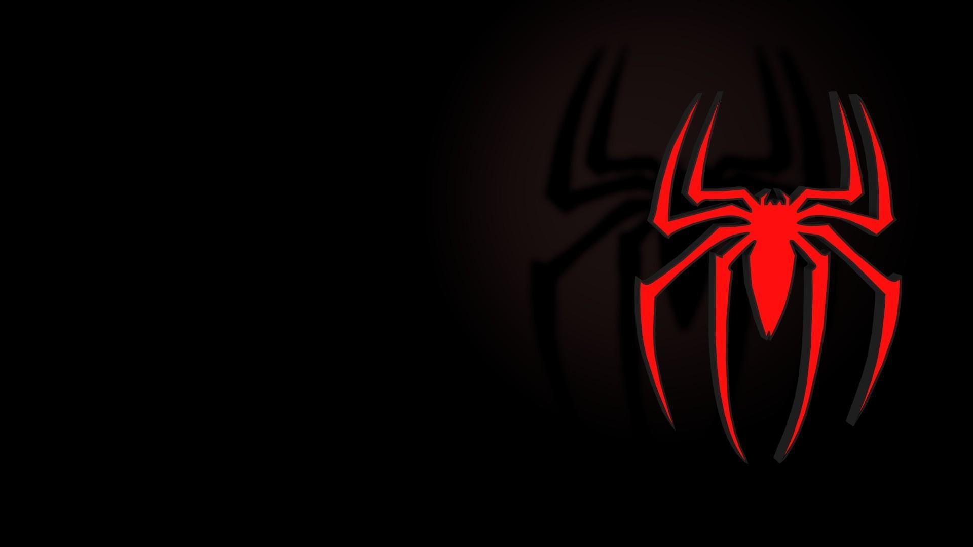 Black Dark Red Spider Man Logo Wallpaper