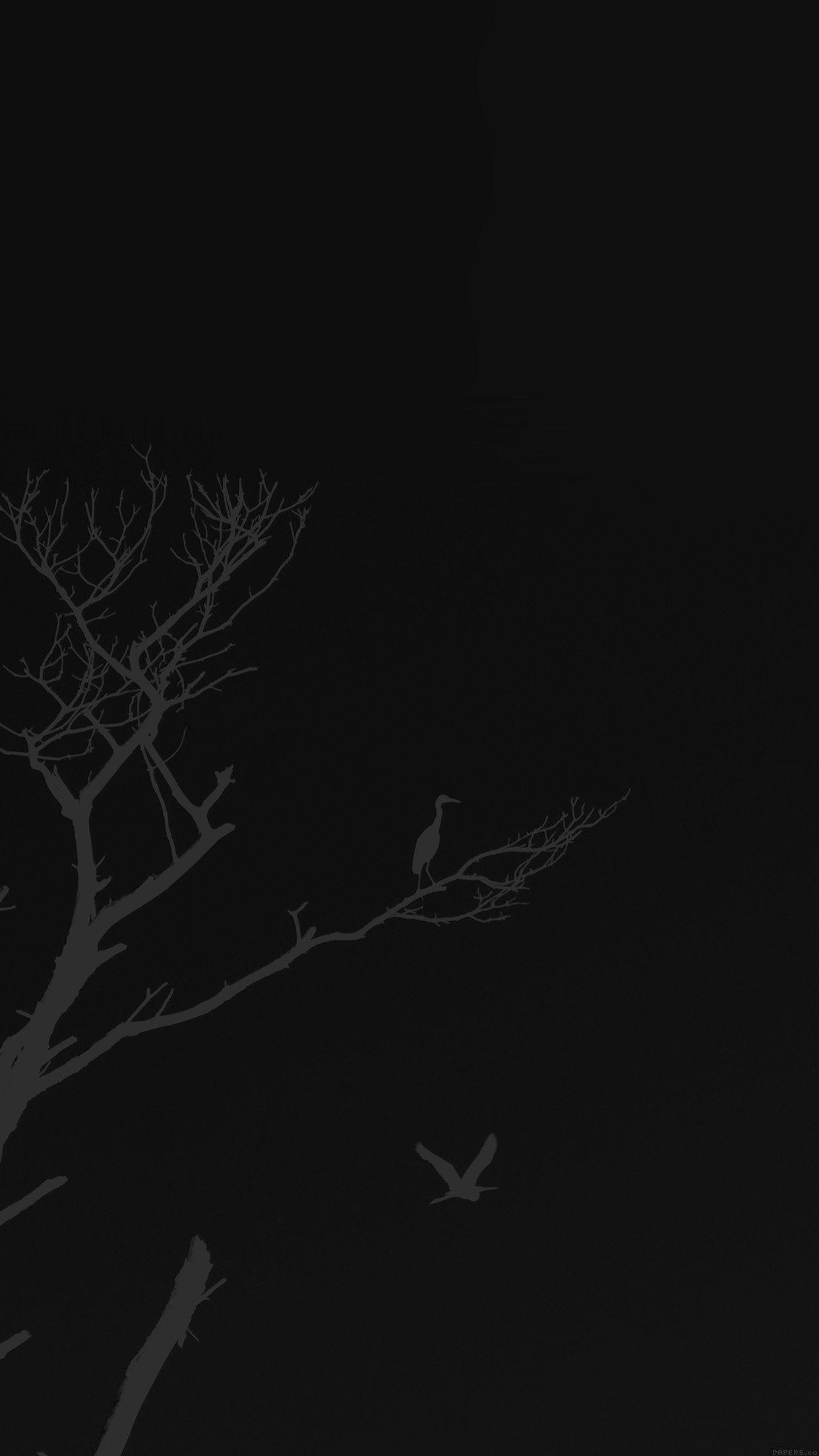 Bird Sunset Tree Dark Nature Minimal Android wallpaper HD