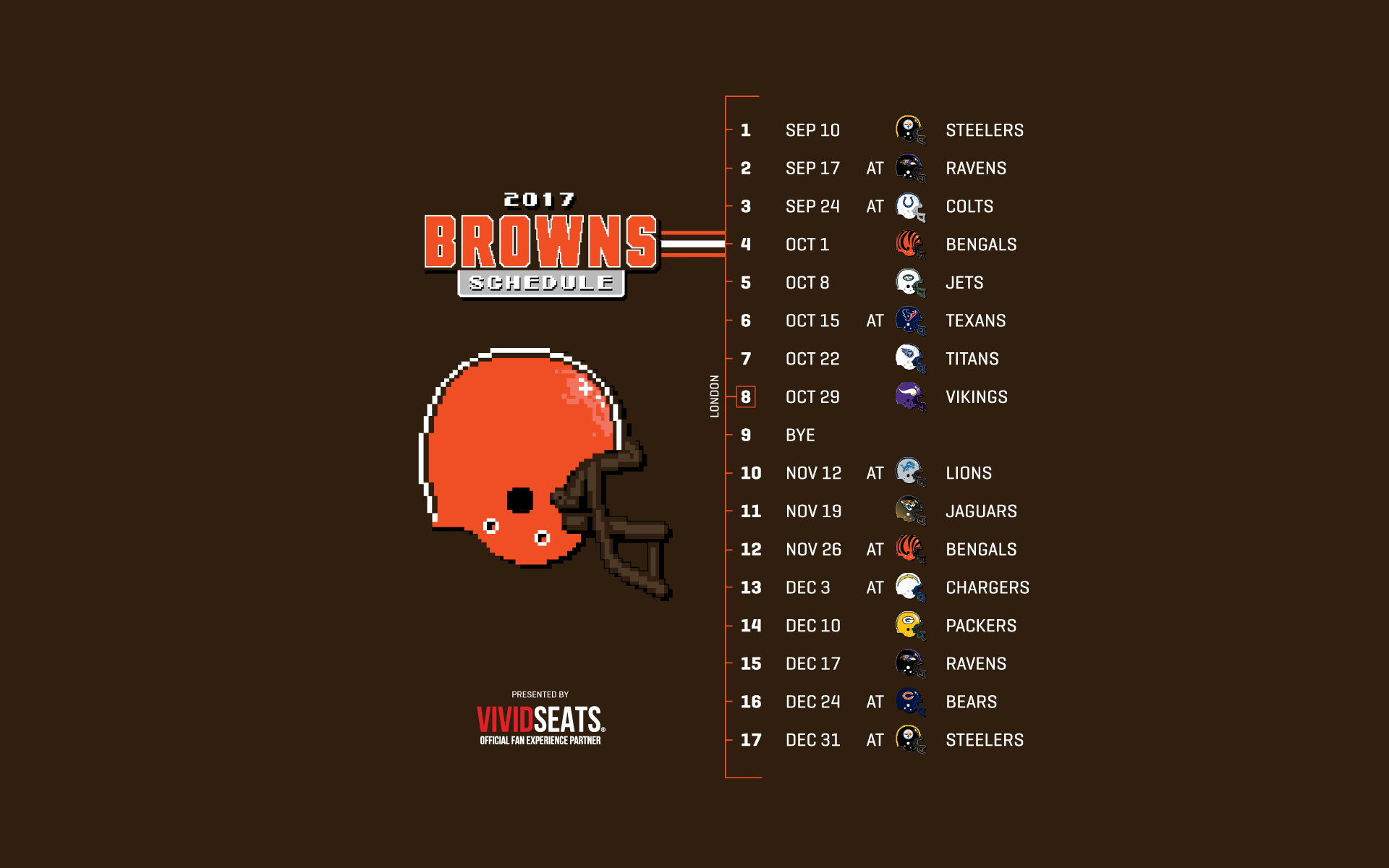 Browns 2017 Schedule Wallpaper -Tecmo Bowl style
